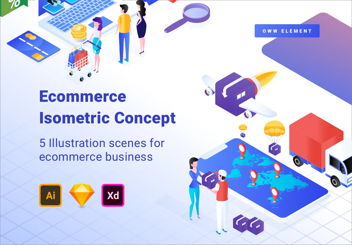 Ecommerce Isometric Illustration
