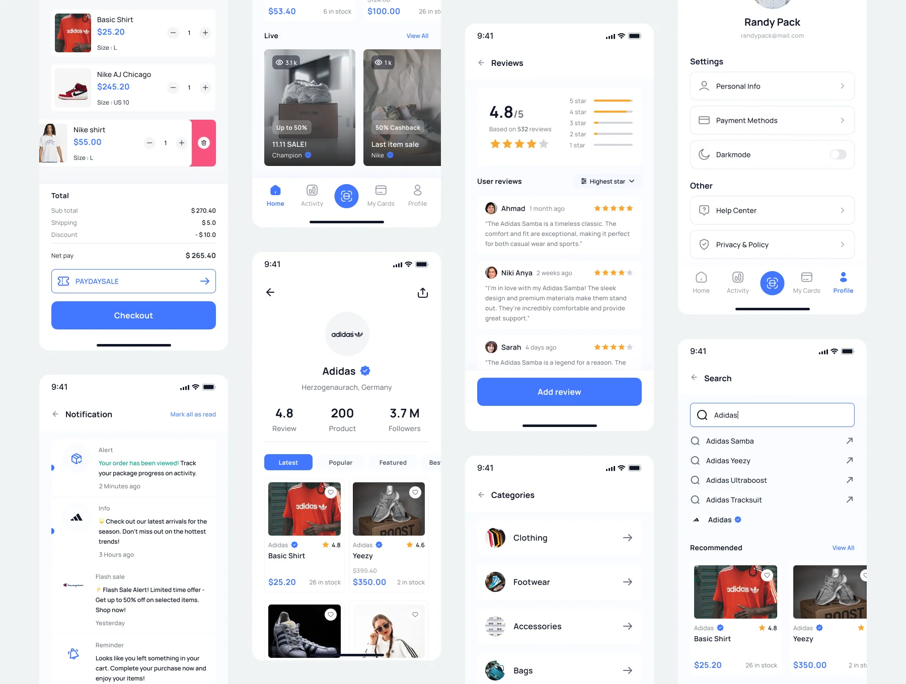 Ecommerce Mobile App UI Kit 2
