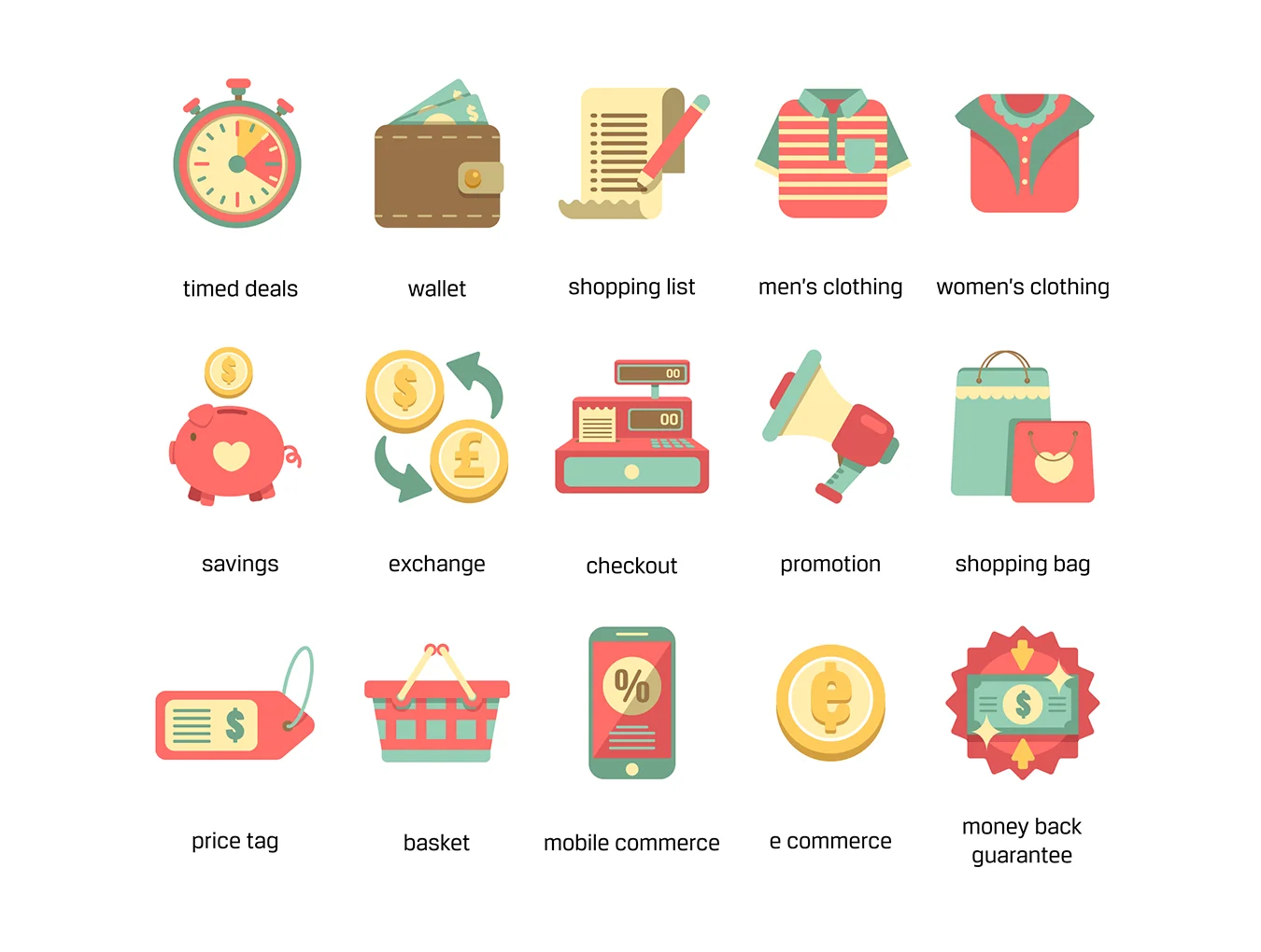 80 E-Commerce Retro Icons 3