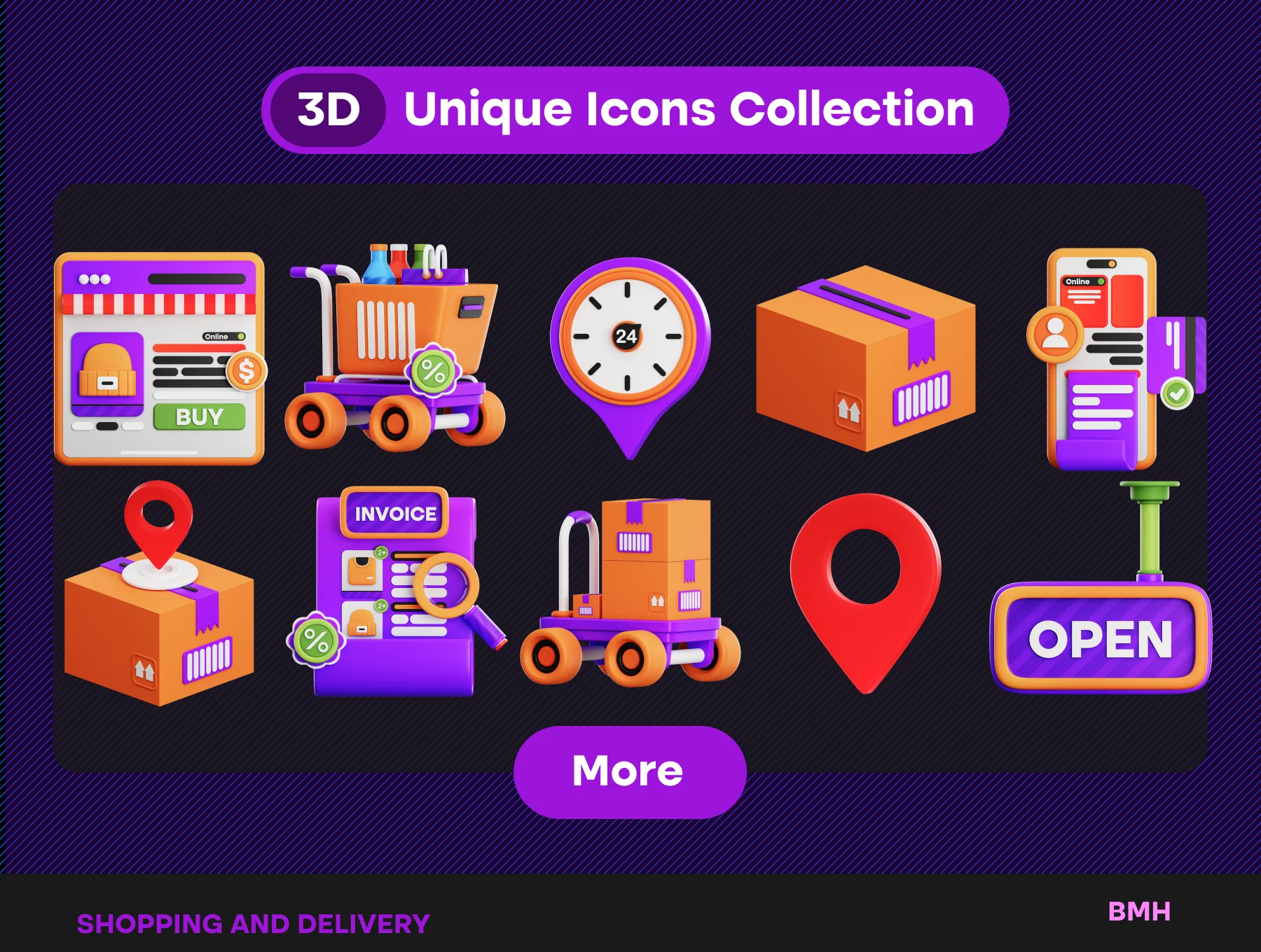 Shopping 3D Icons Illustration 5