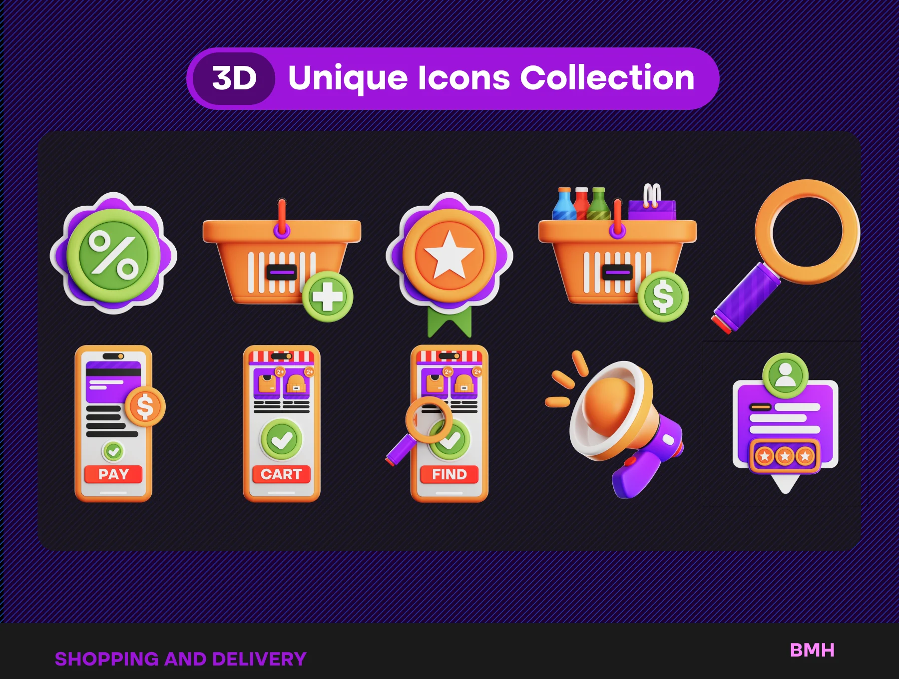 Shopping 3D Icons Illustration 6