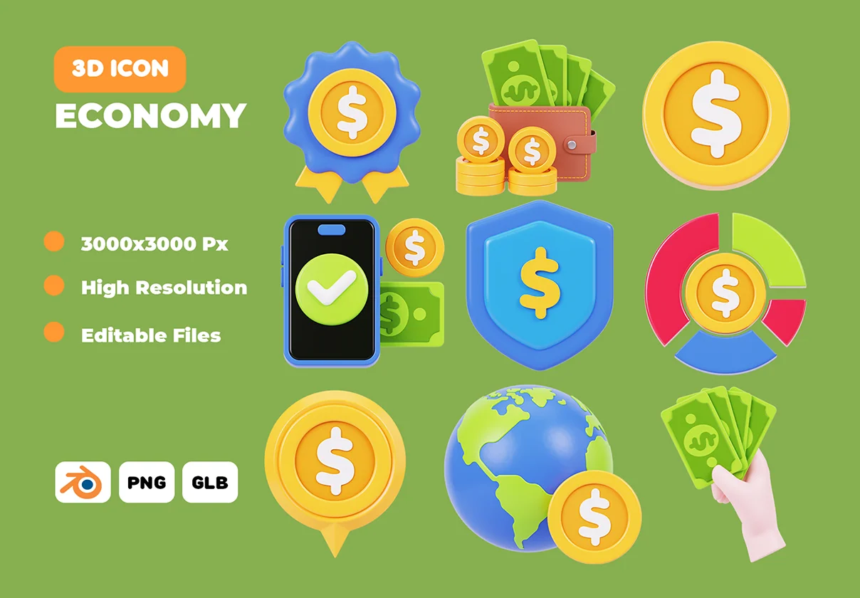 Economy 3D Icon Pack