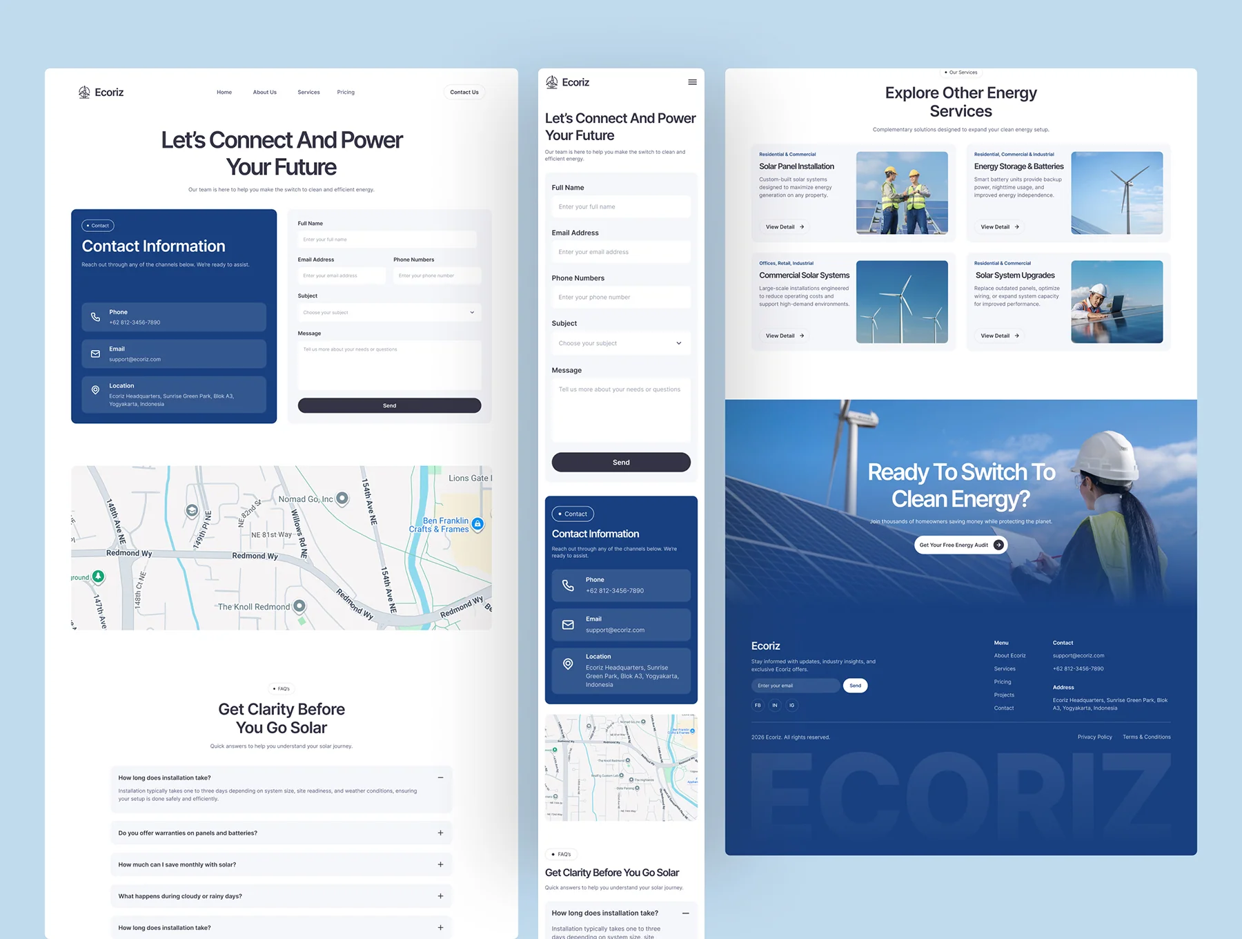 Ecoriz – Solar & Renewable Energy Website UI Figma Template
