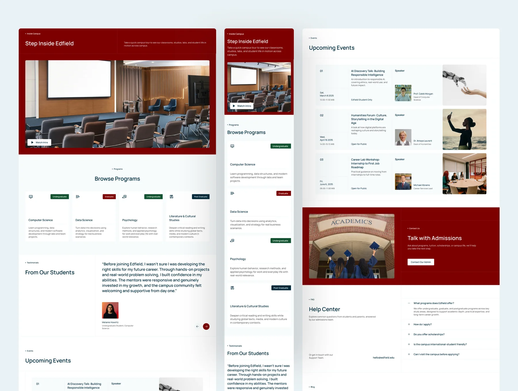 Edfield - University Website UI Figma Template