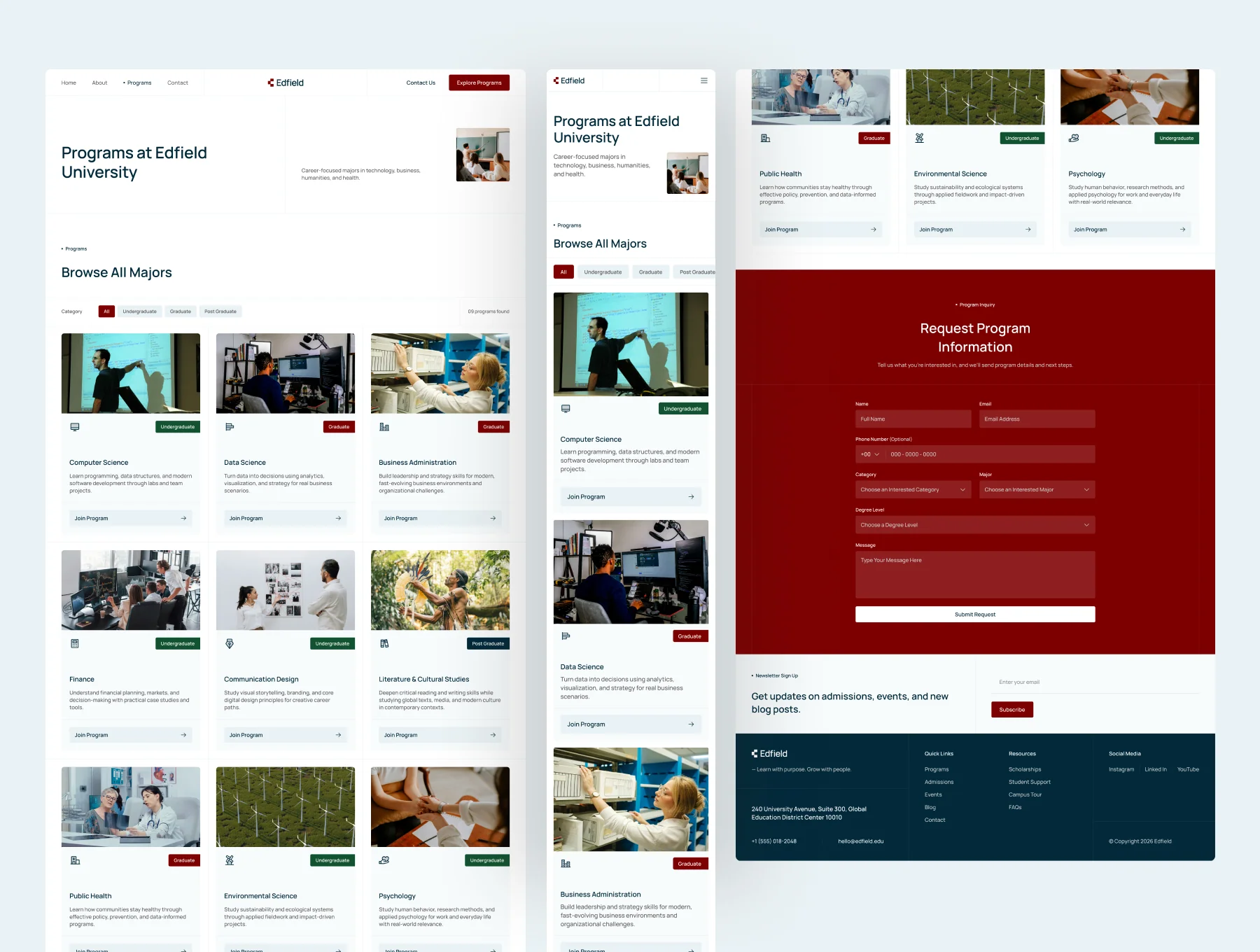 Edfield - University Website UI Figma Template 3