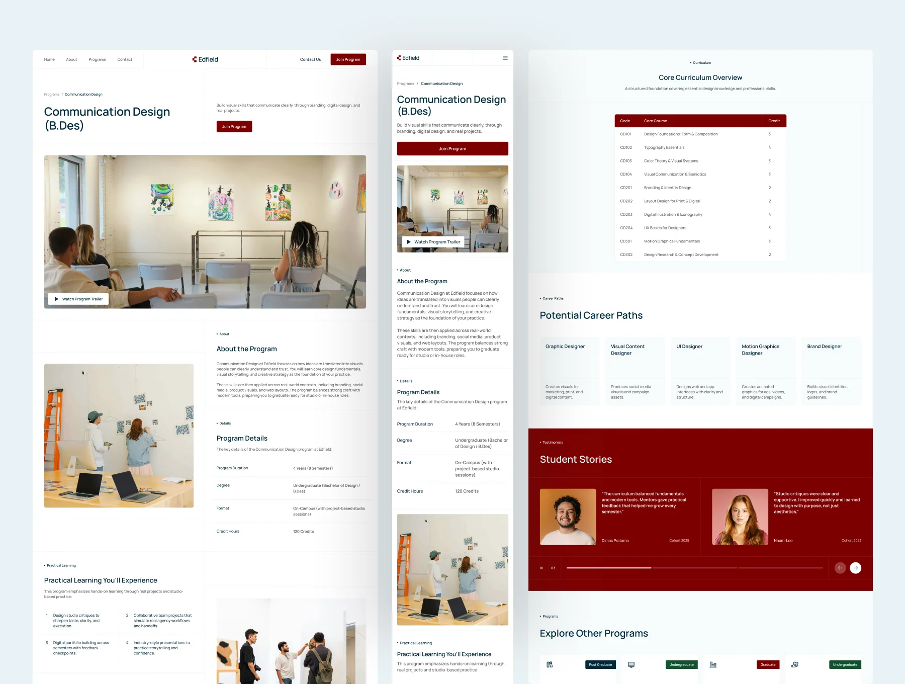 Edfield - University Website UI Figma Template 4