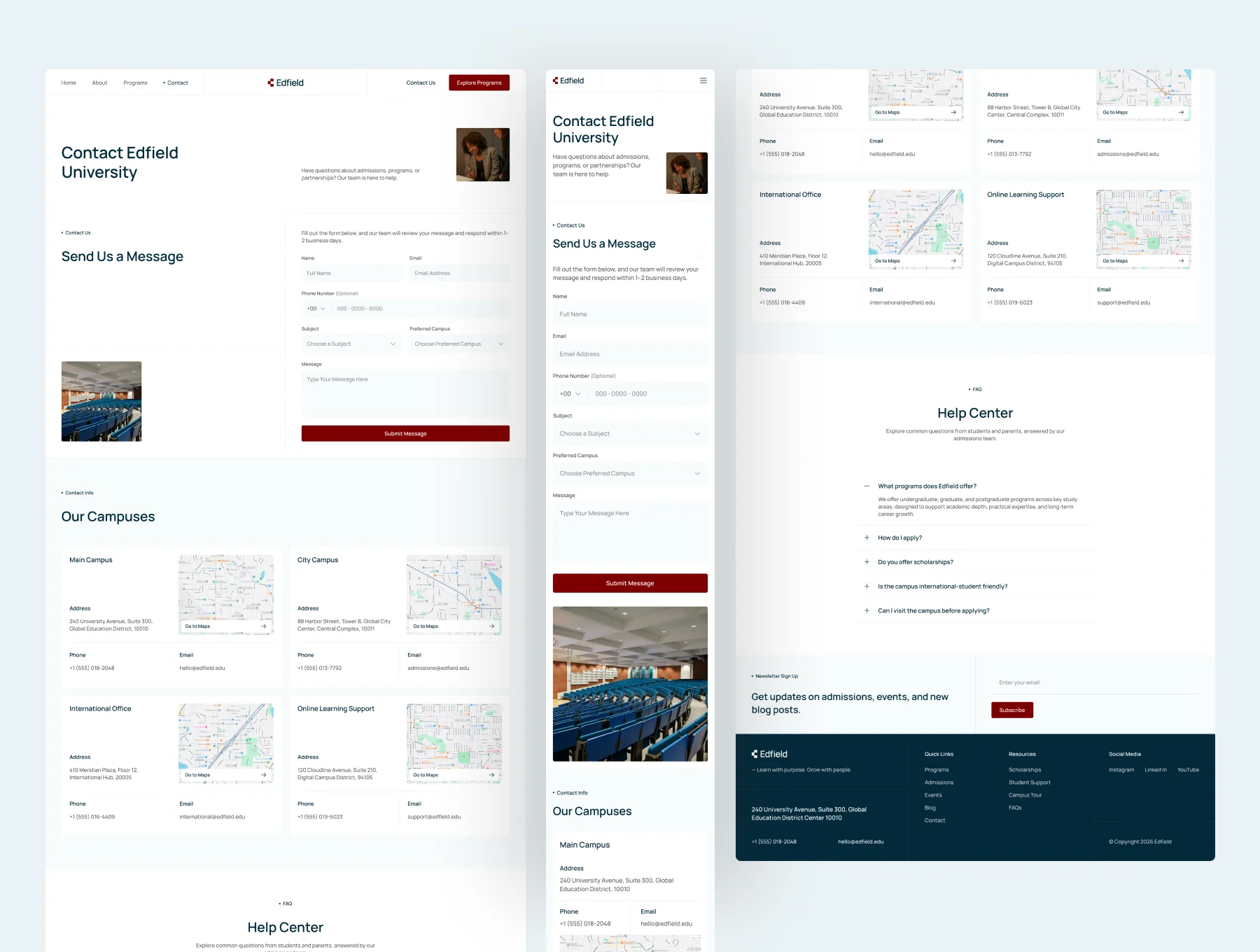 Edfield - University Website UI Figma Template 5