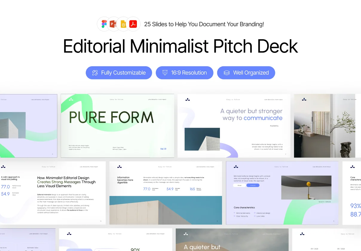 Editorial Minimalist Pitch Deck Template