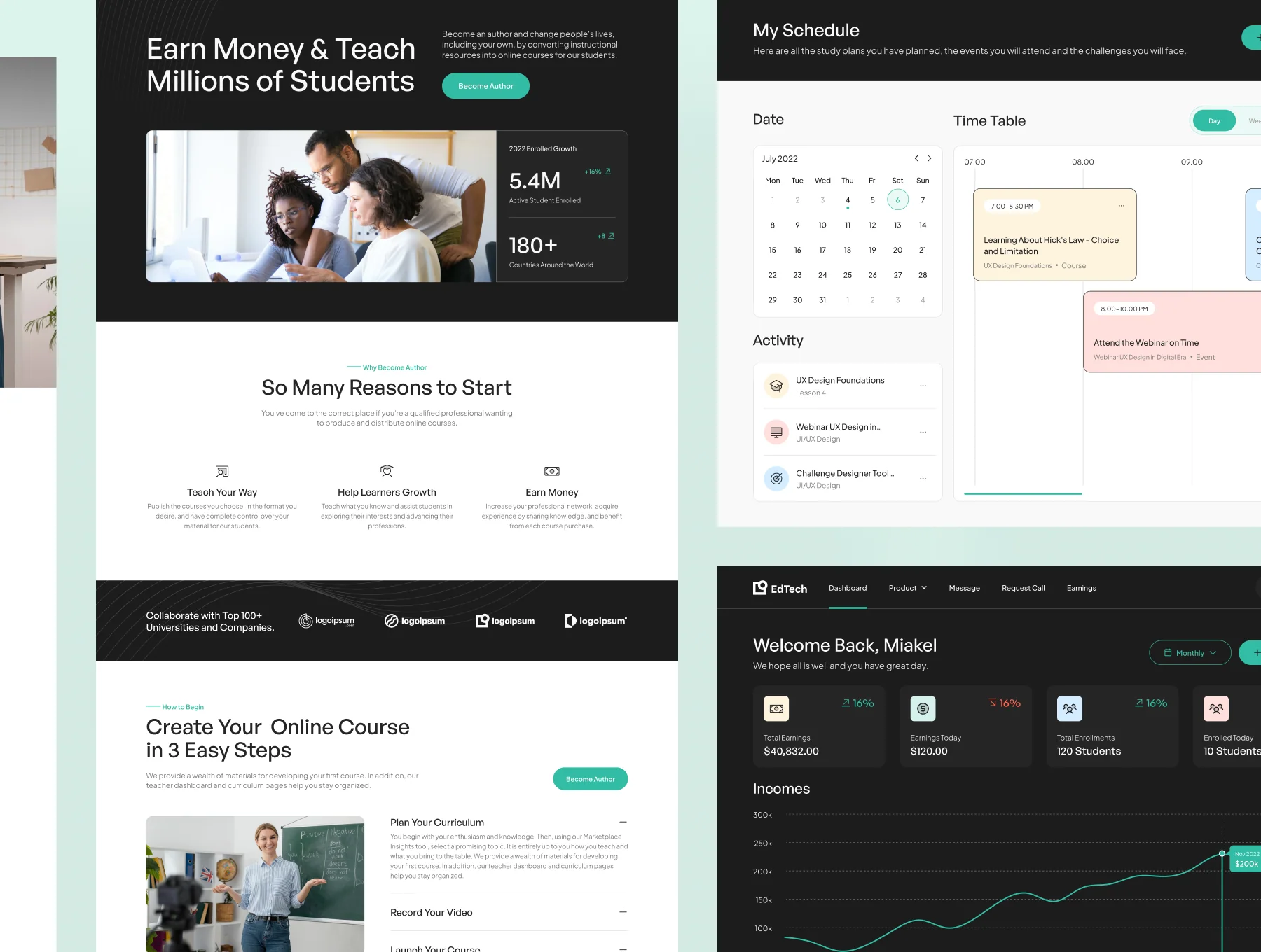 EdTech - Online Learning Startup Web UI Kit 2