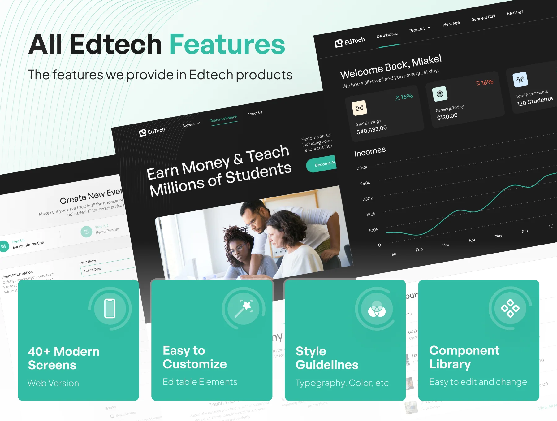 EdTech - Online Learning Startup Web UI Kit 3
