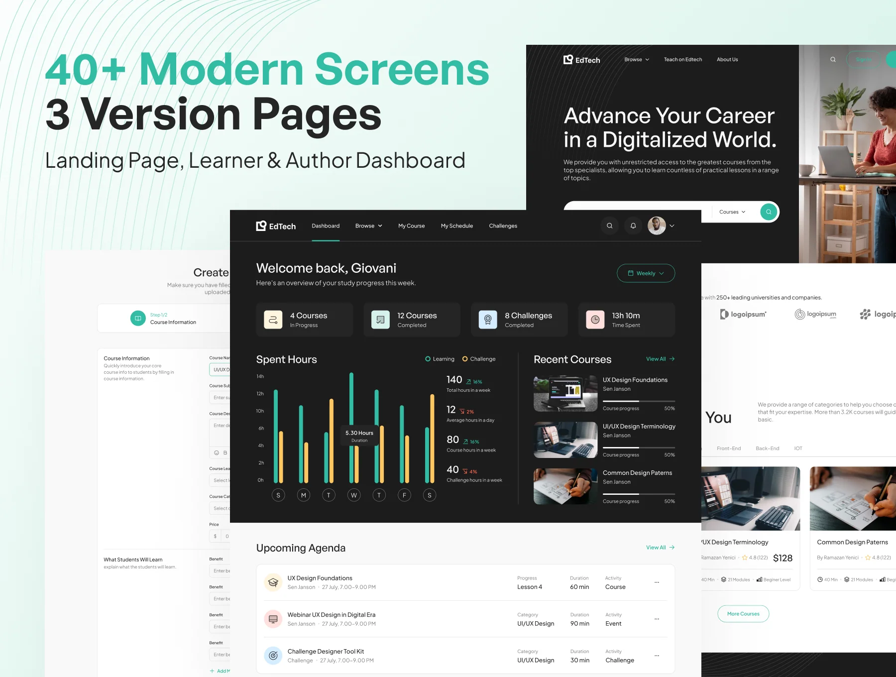 EdTech - Online Learning Startup Web UI Kit 4