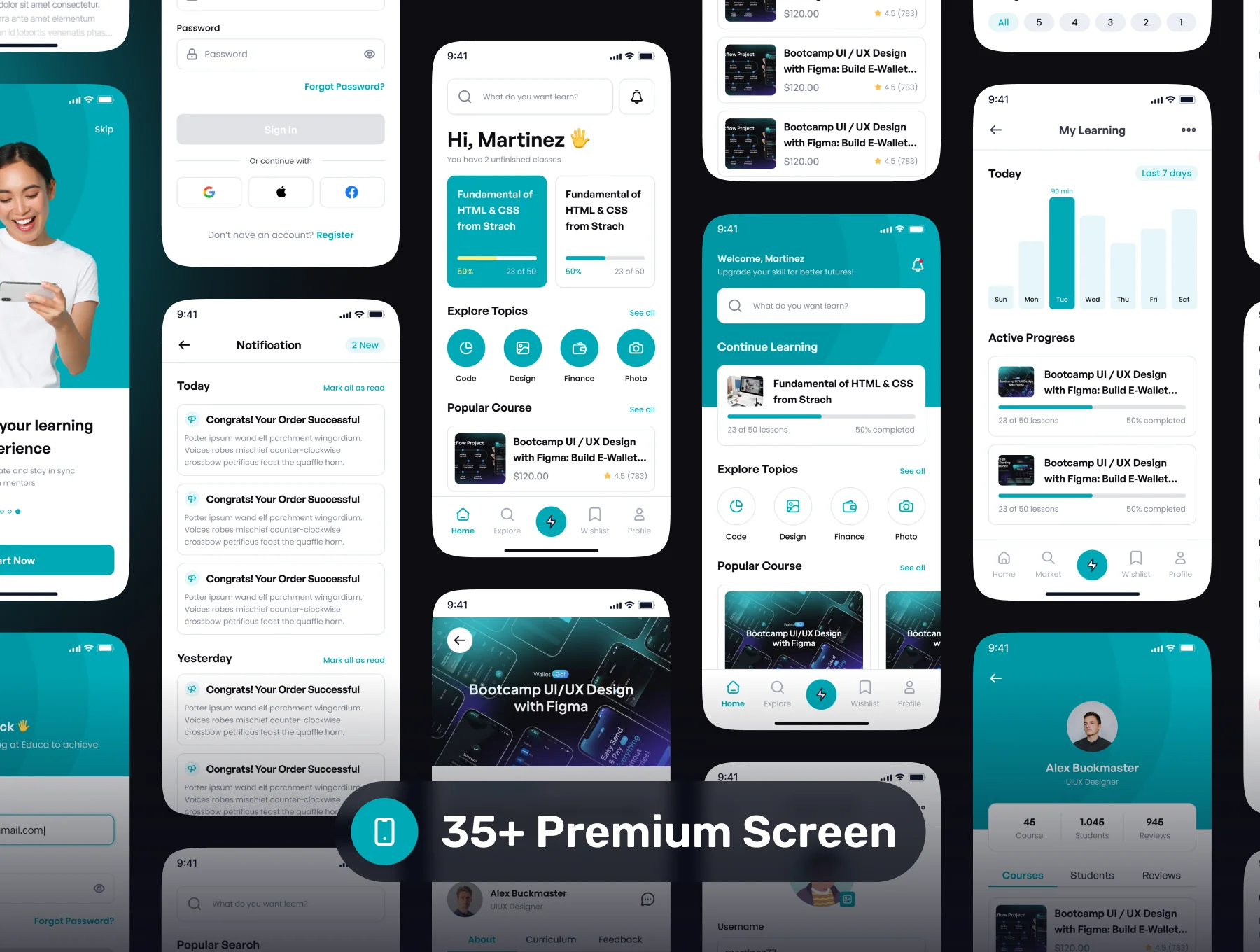 EDUCA - Learning Digital Skill Mobile App UI Kit 2