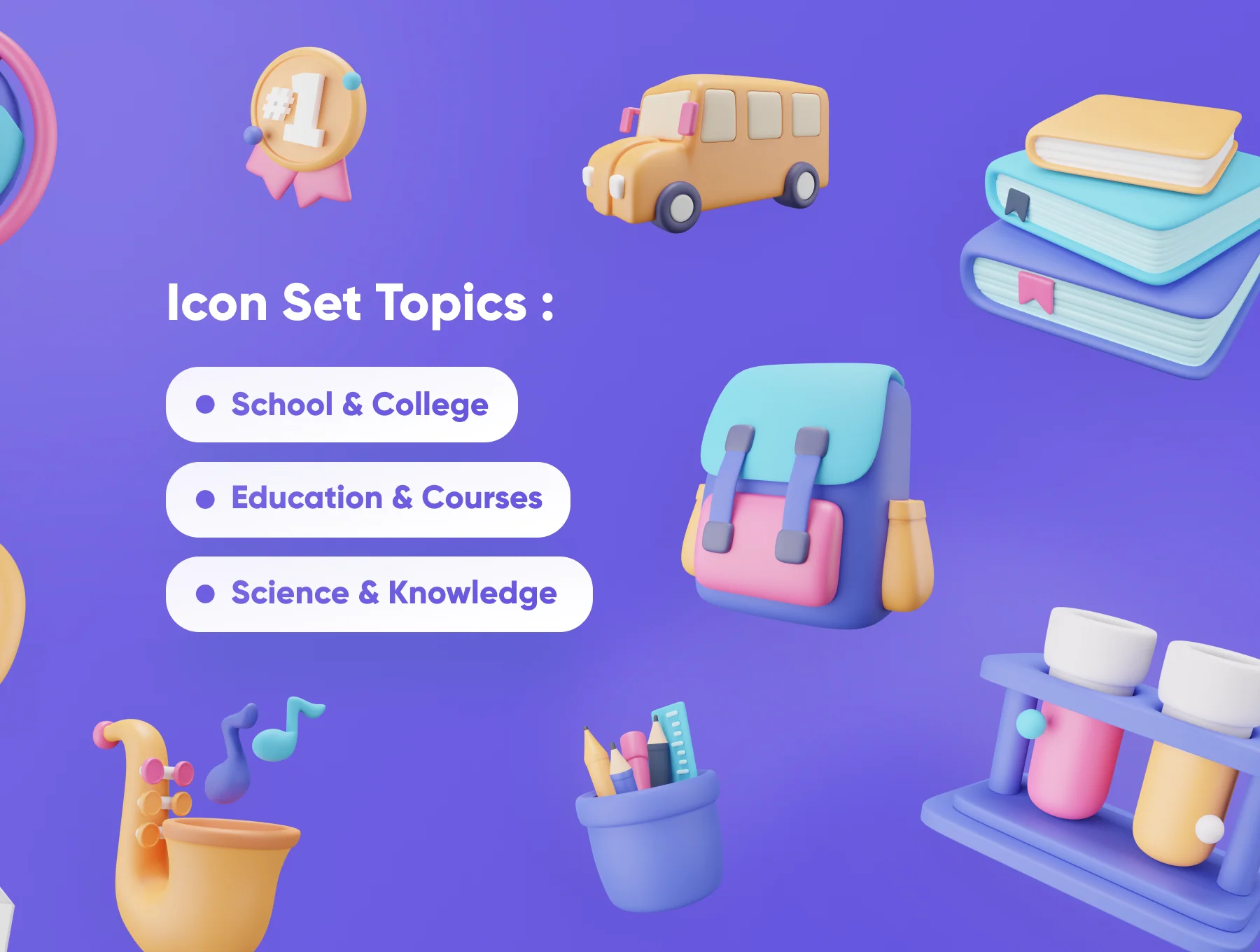 Educally - Education 3D Icon Set 2