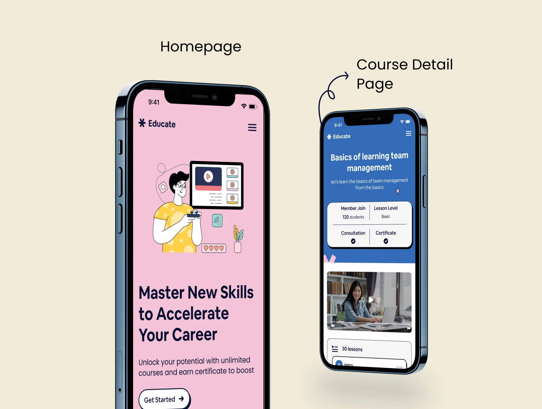 Educate: A Website Design for Online Learning 3