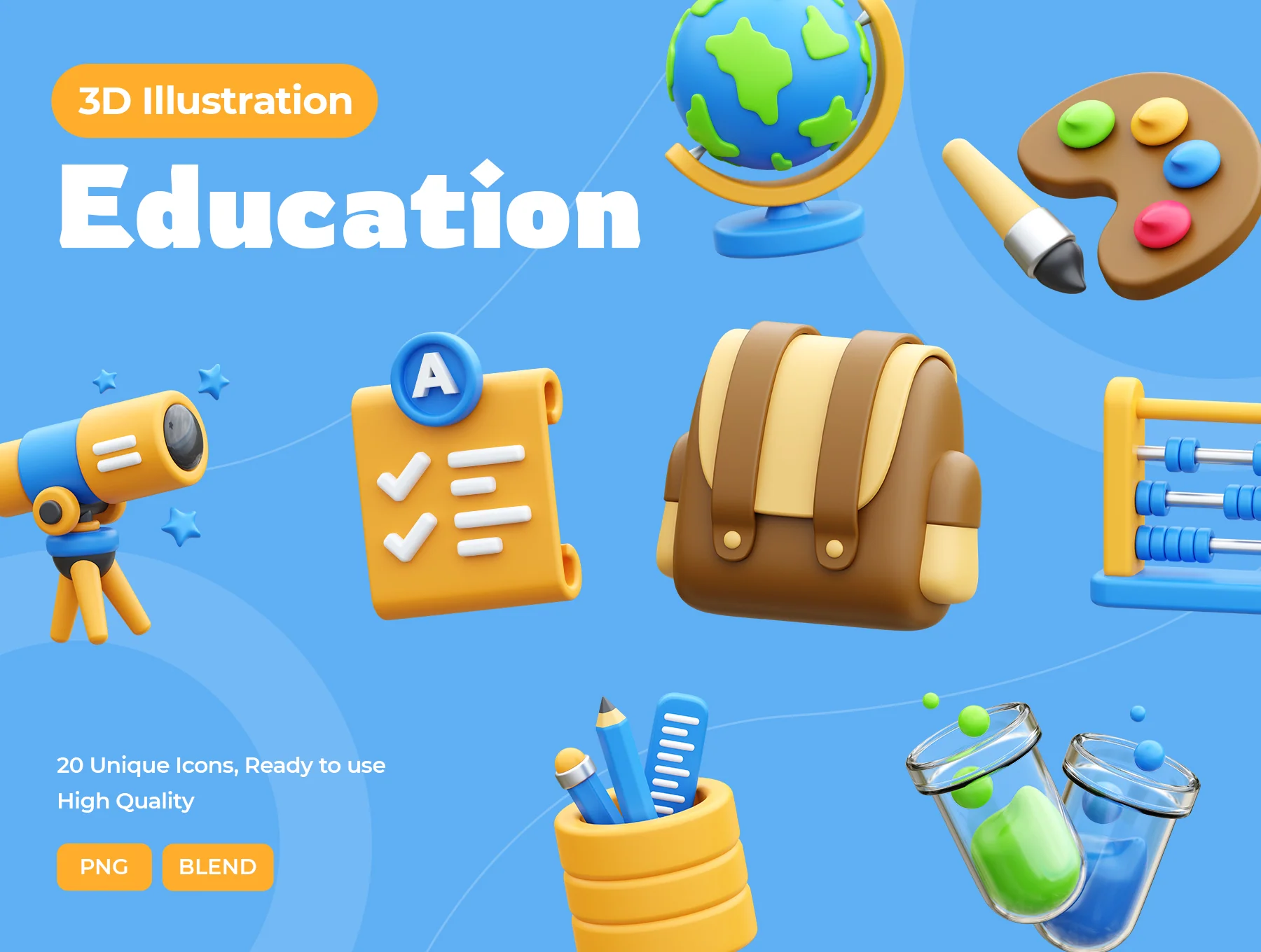 Education 3D Illustration Pack