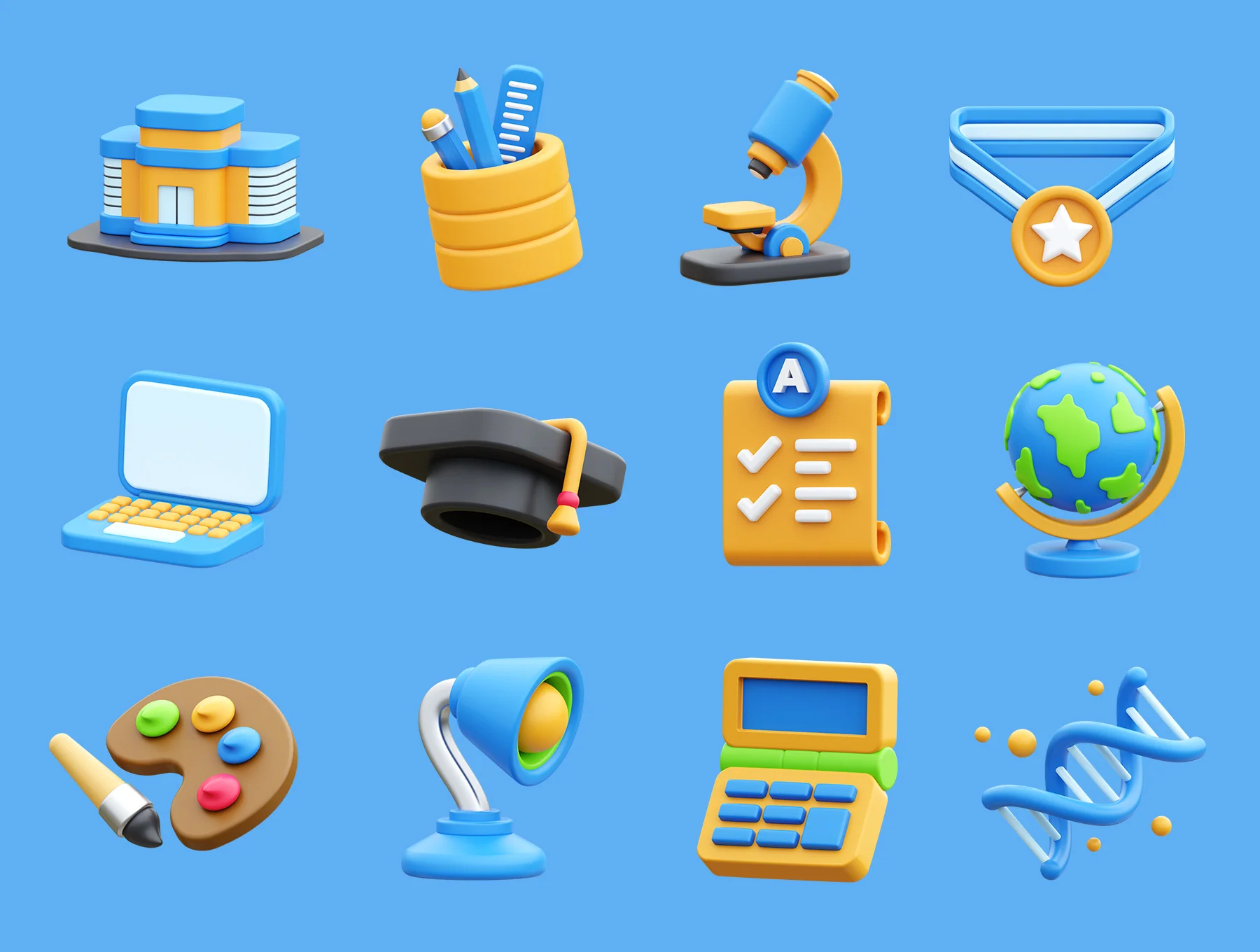 Education 3D Illustration Pack 7