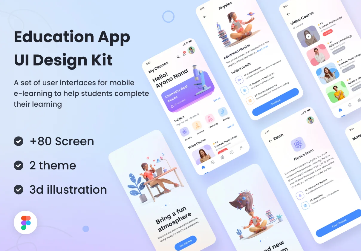 Education App UI Design Kit