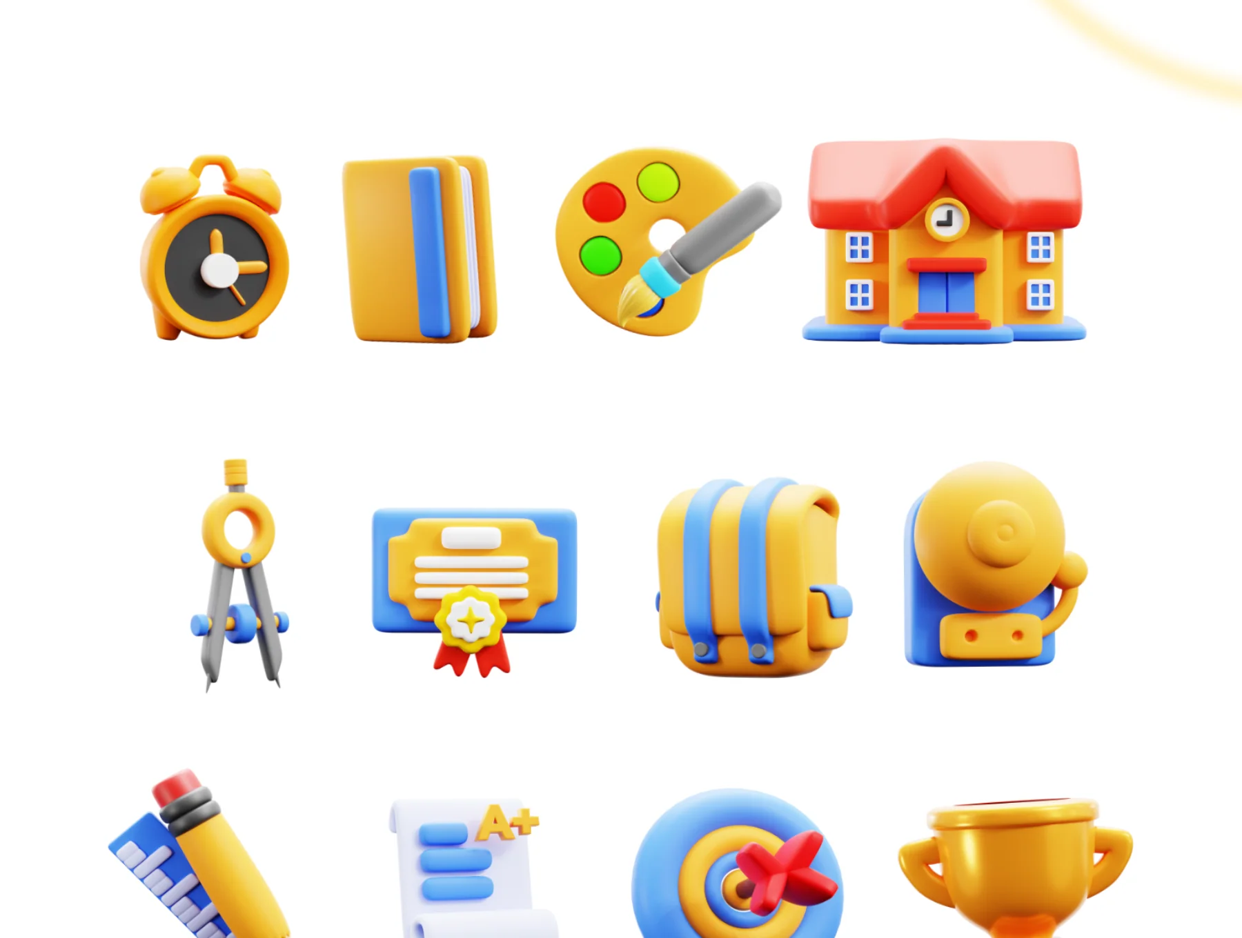 Education & Back to School 3D Icons Pack 3