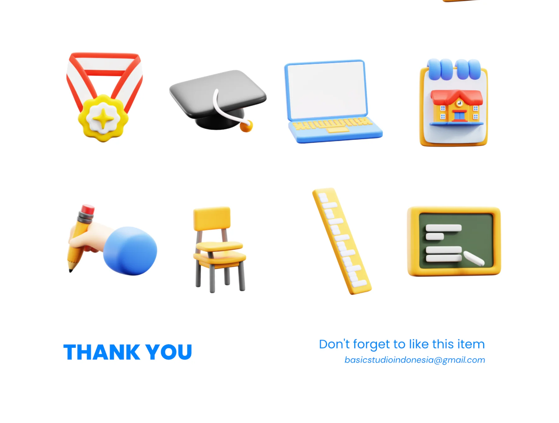 Education & Back to School 3D Icons Pack 6