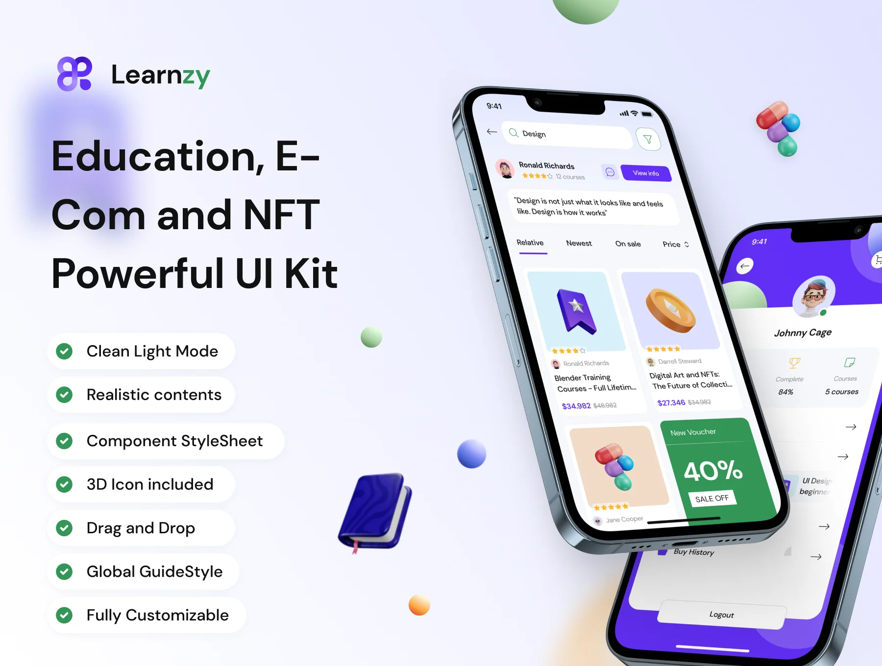 Learnzy - Education, E-Commerce and NFT Powerful UI Kit