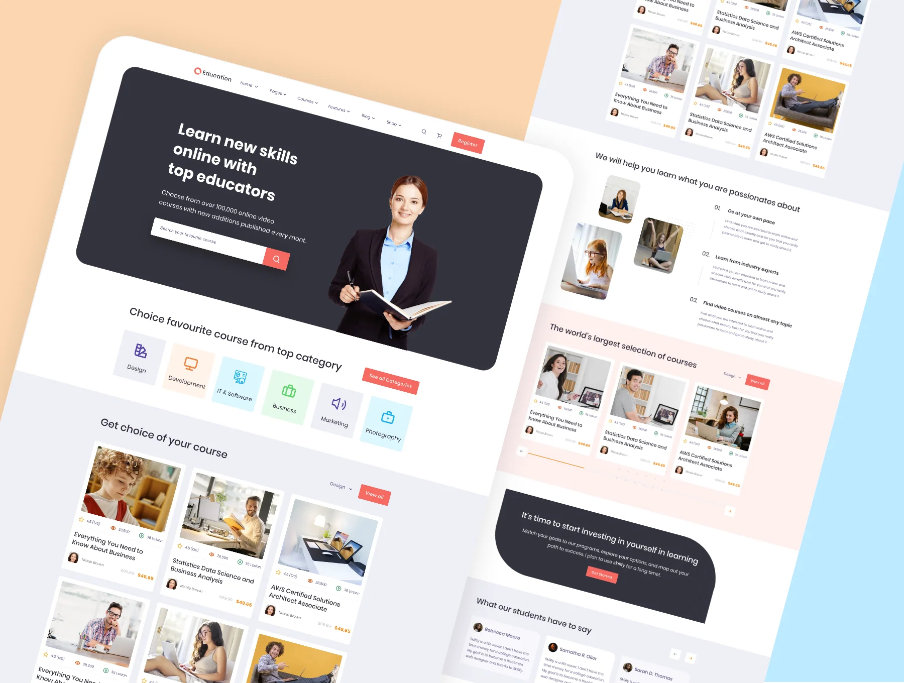 Education E-Learning Website - Online Course Website Template 2