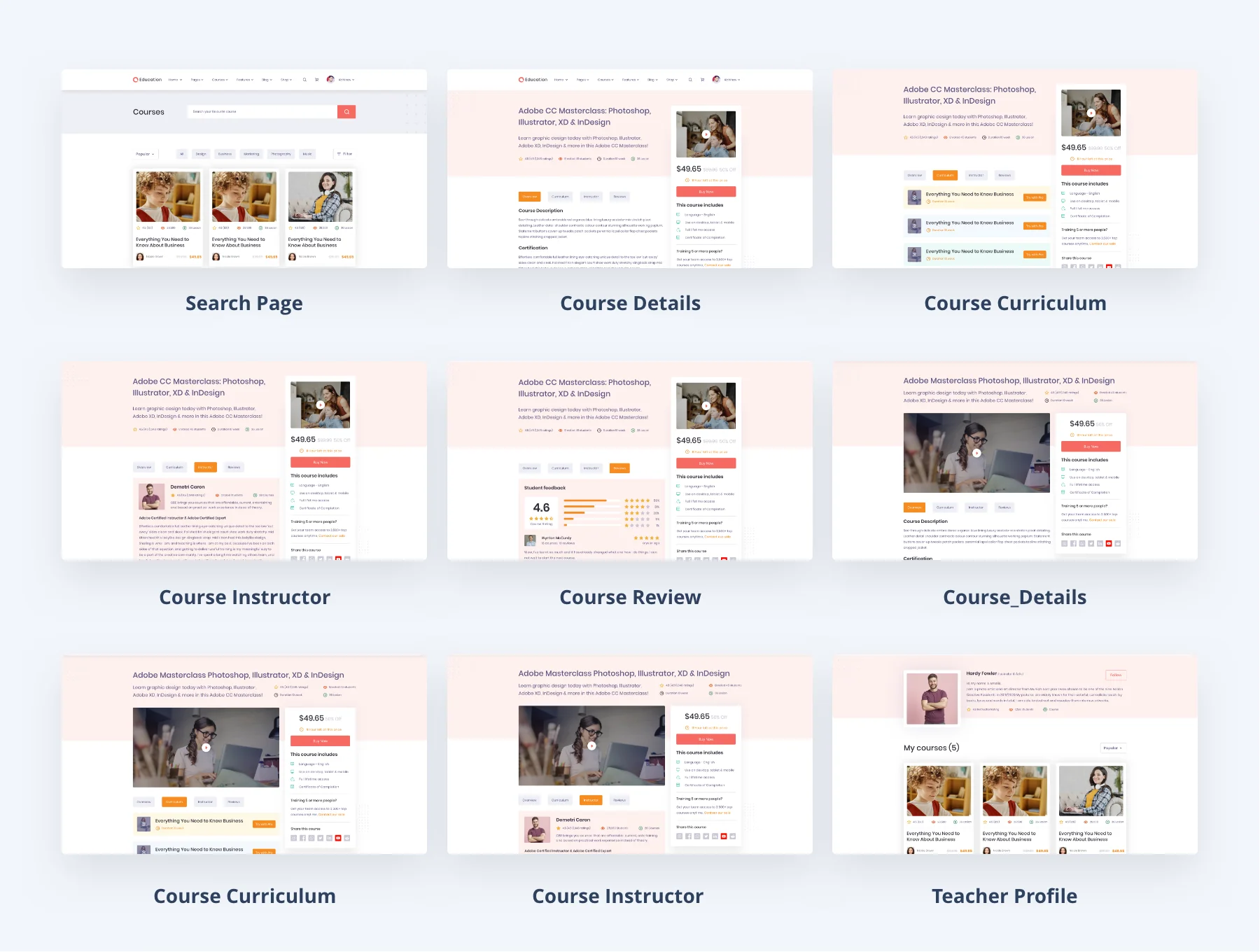 Education E-Learning Website - Online Course Website Template 5