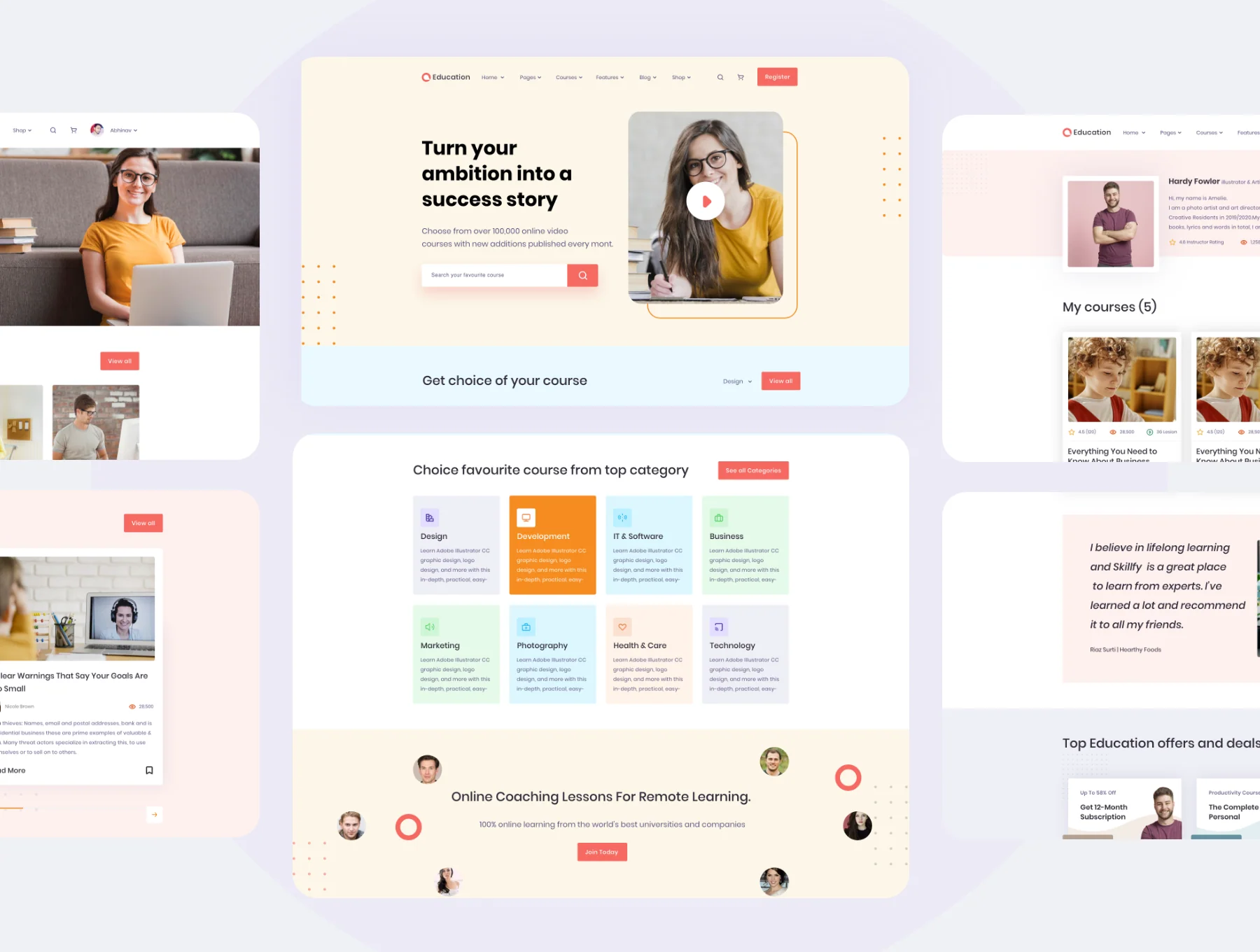 Education E-Learning Website - Online Course Website Template 6