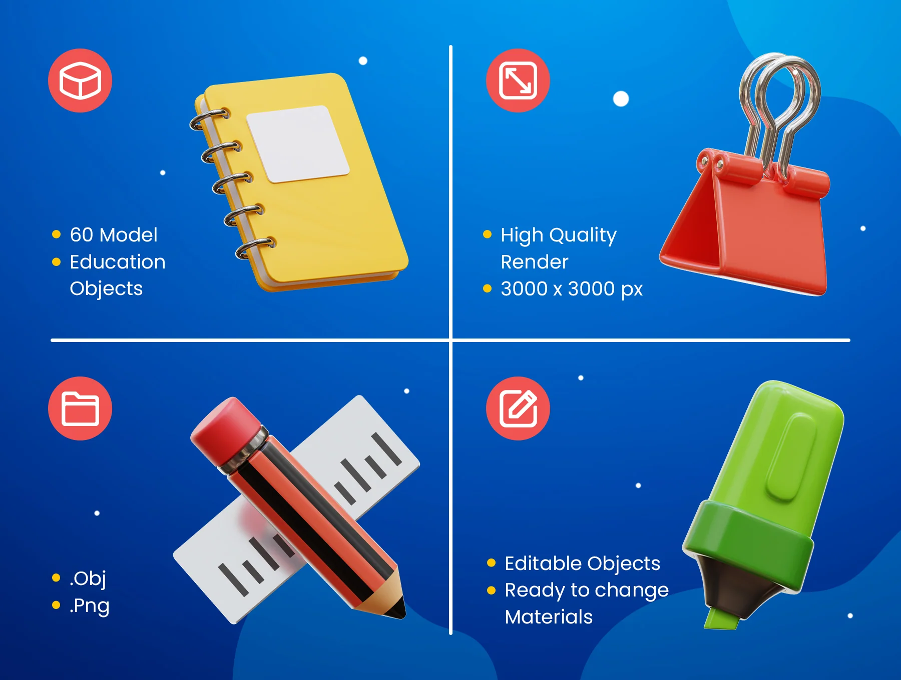 Education Object 3D Icons 2