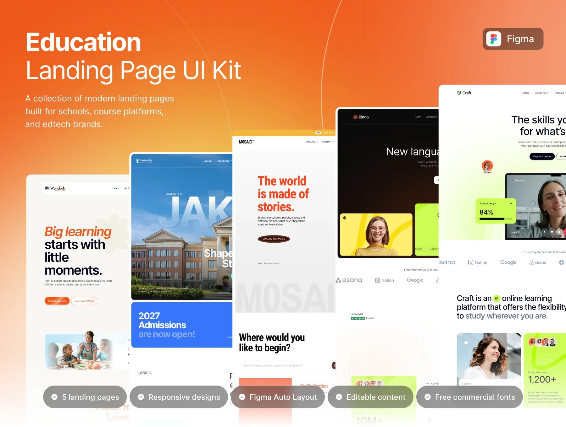 Education Landing Pages UI Kit