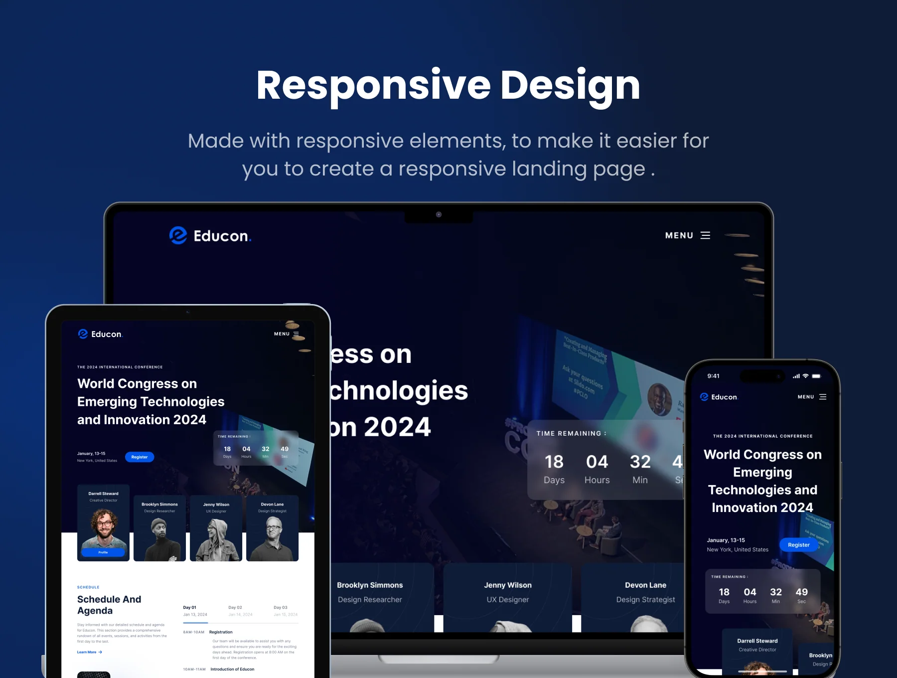 Educon - Conference Landing Page Template 8