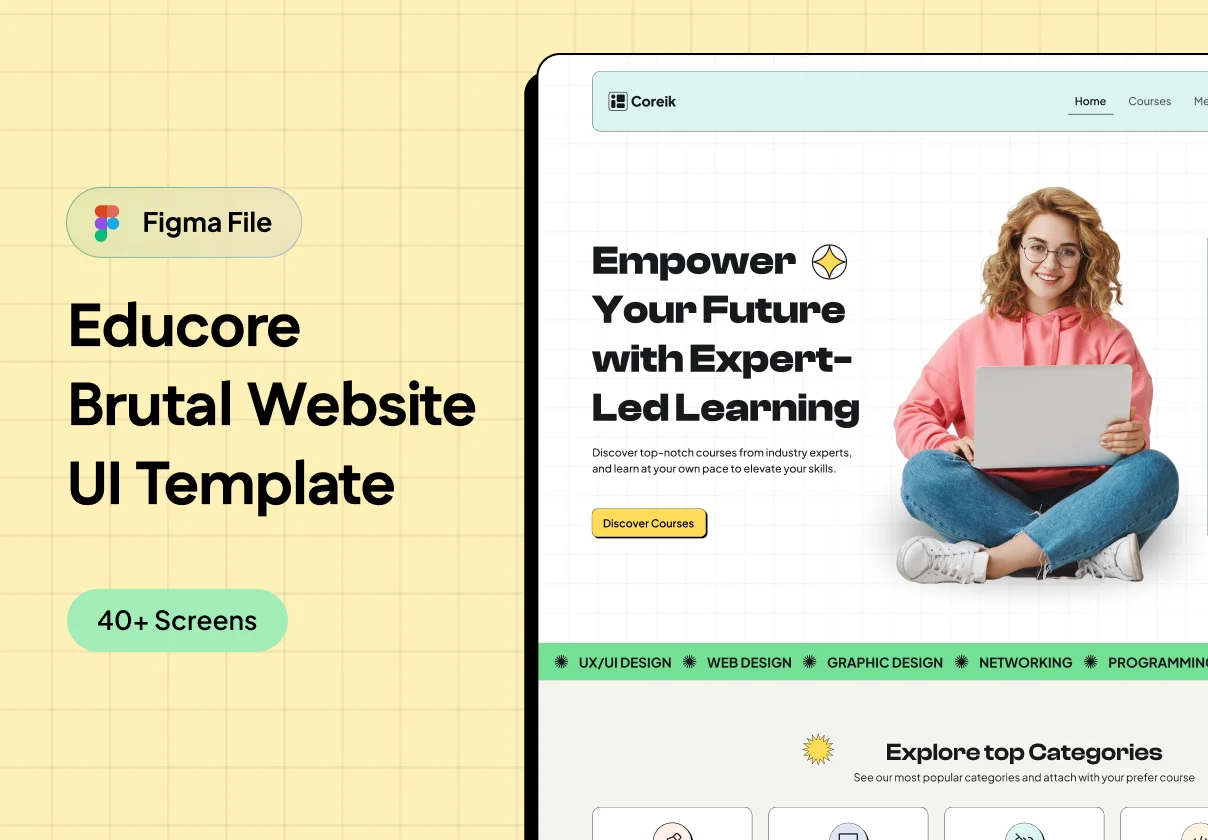 Educore Brutal – Neo Brutalism Website Template