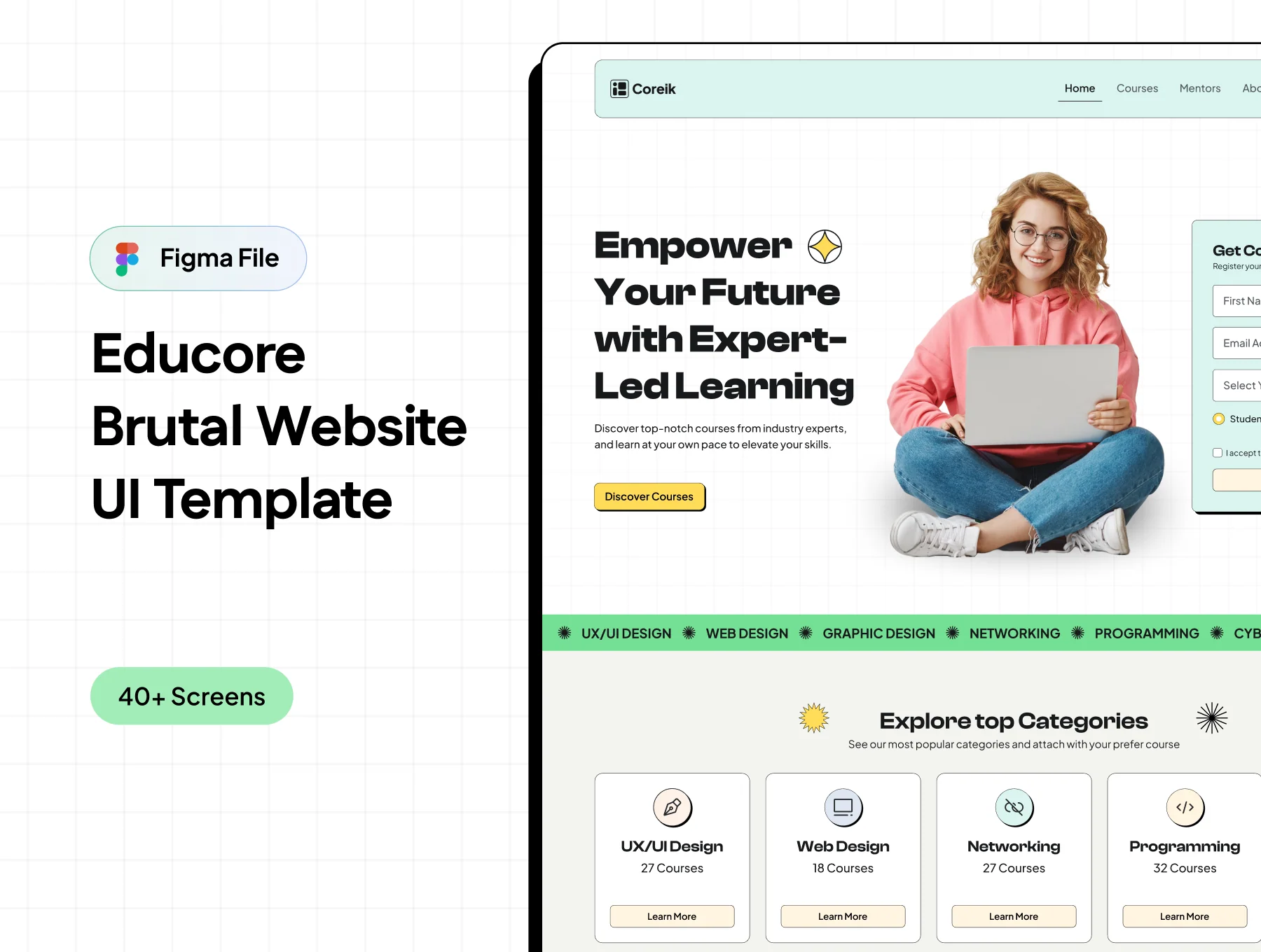 Educore Brutal – Neo Brutalism Website Template