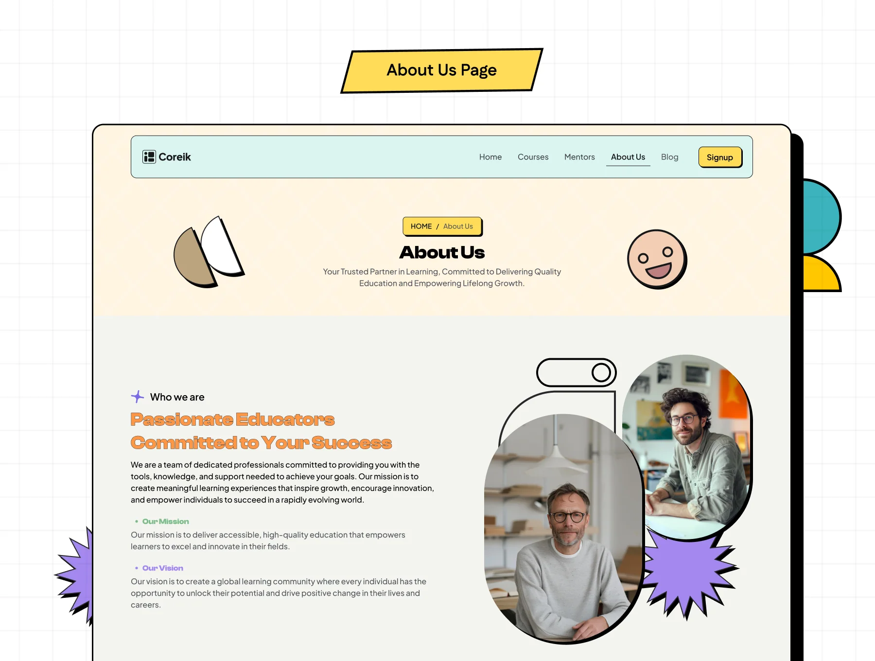 Educore Brutal – Neo Brutalism Website Template 4