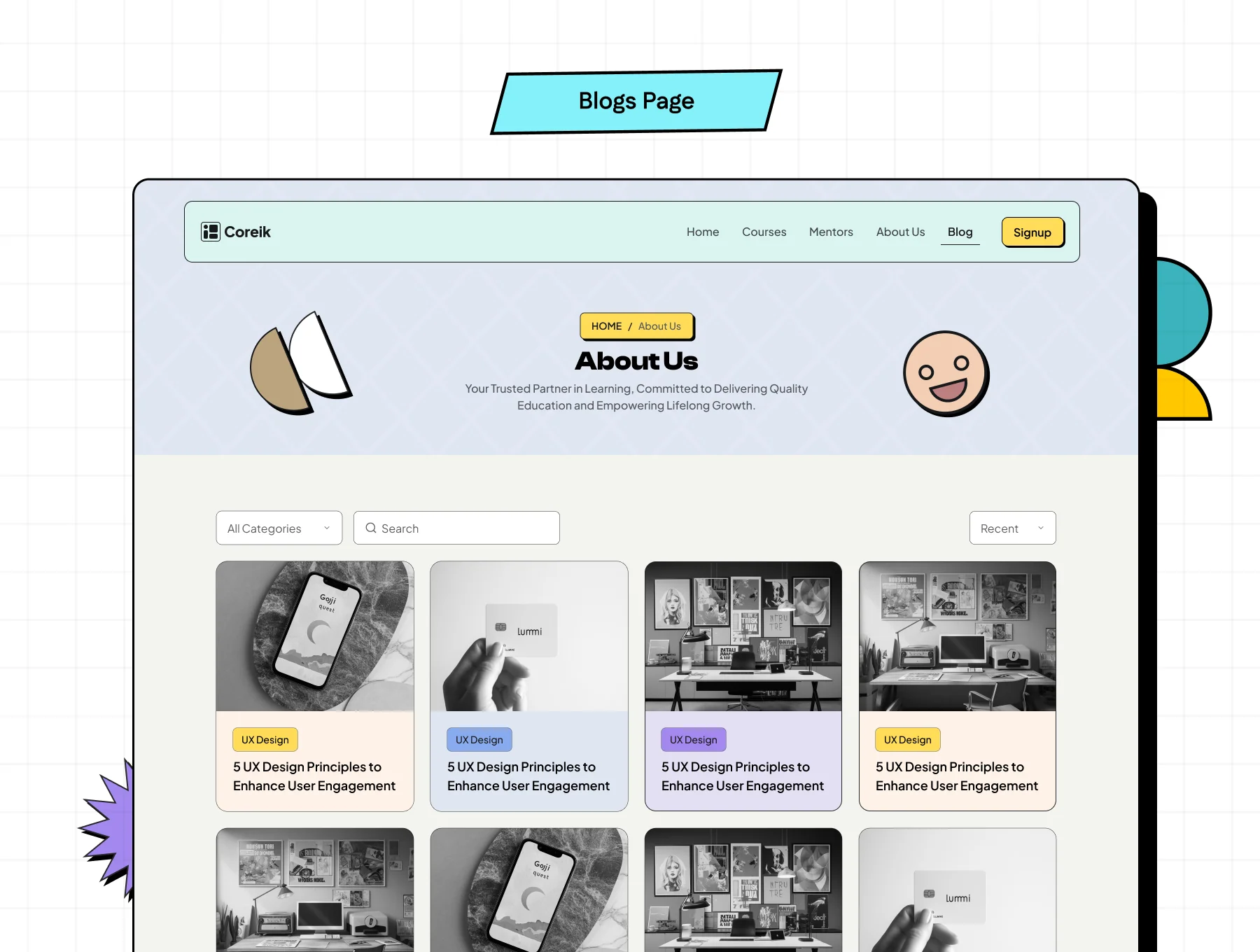 Educore Brutal – Neo Brutalism Website Template 5