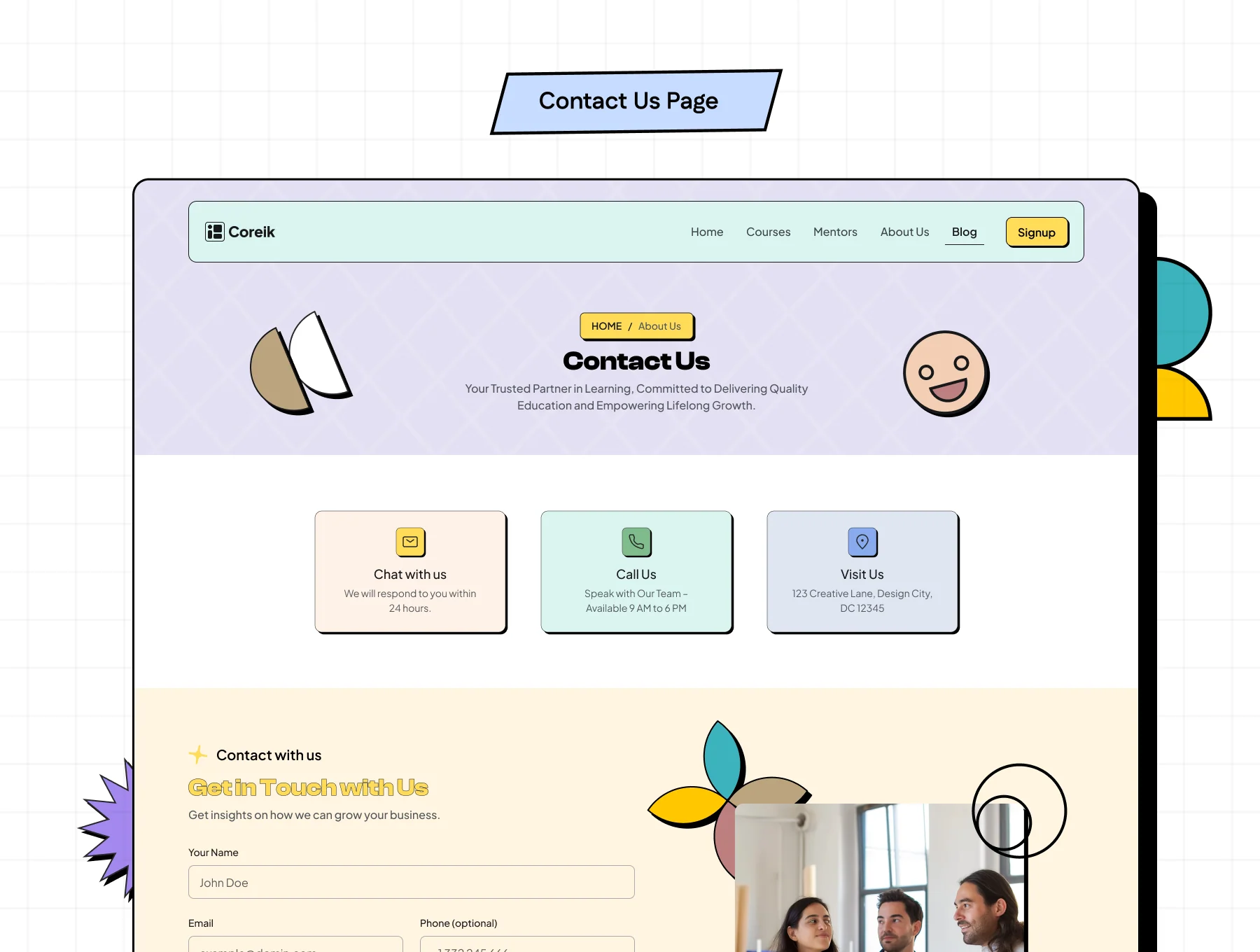 Educore Brutal – Neo Brutalism Website Template 7
