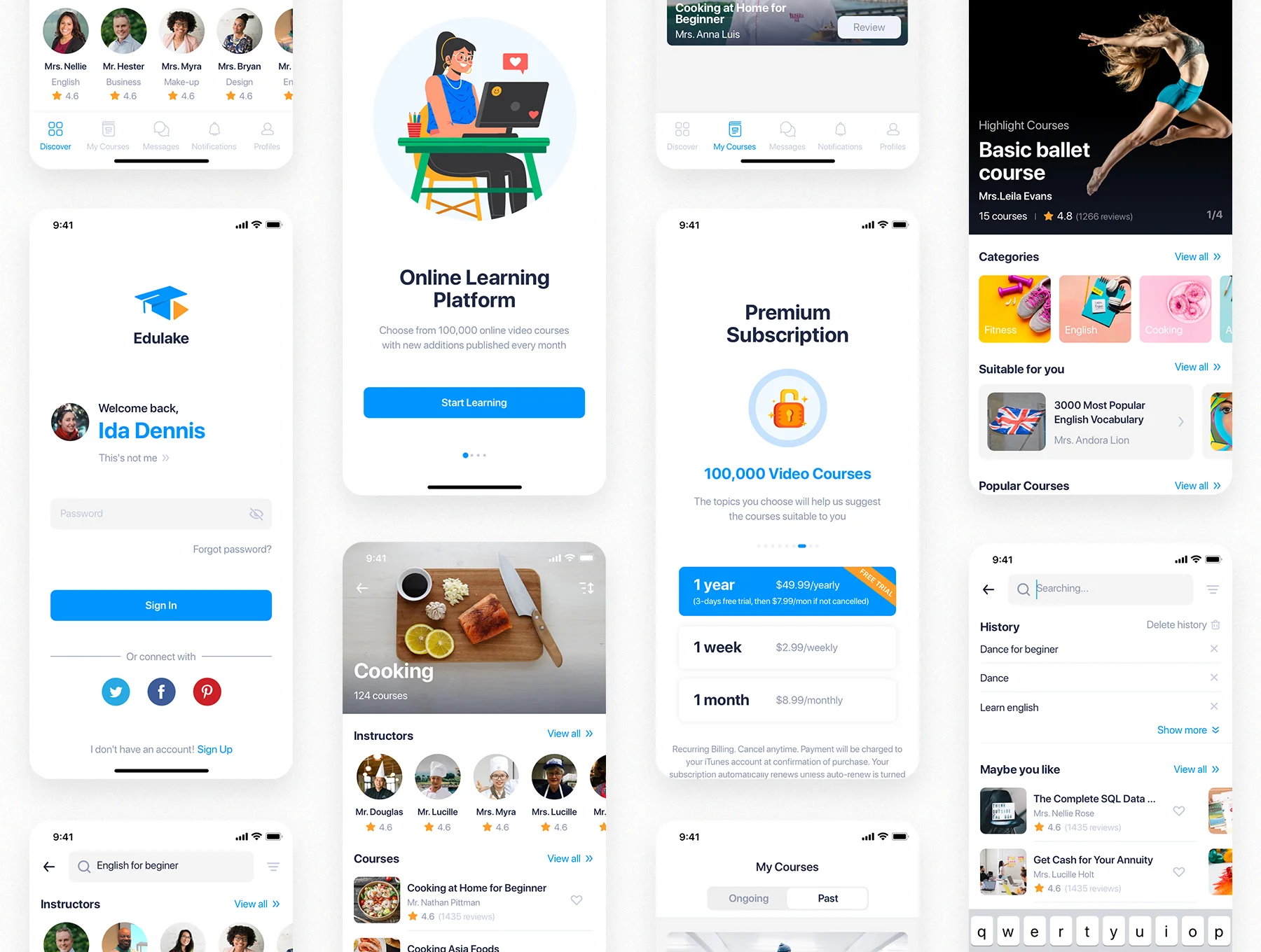 Edulake - Online Course mobile UI Kit 7