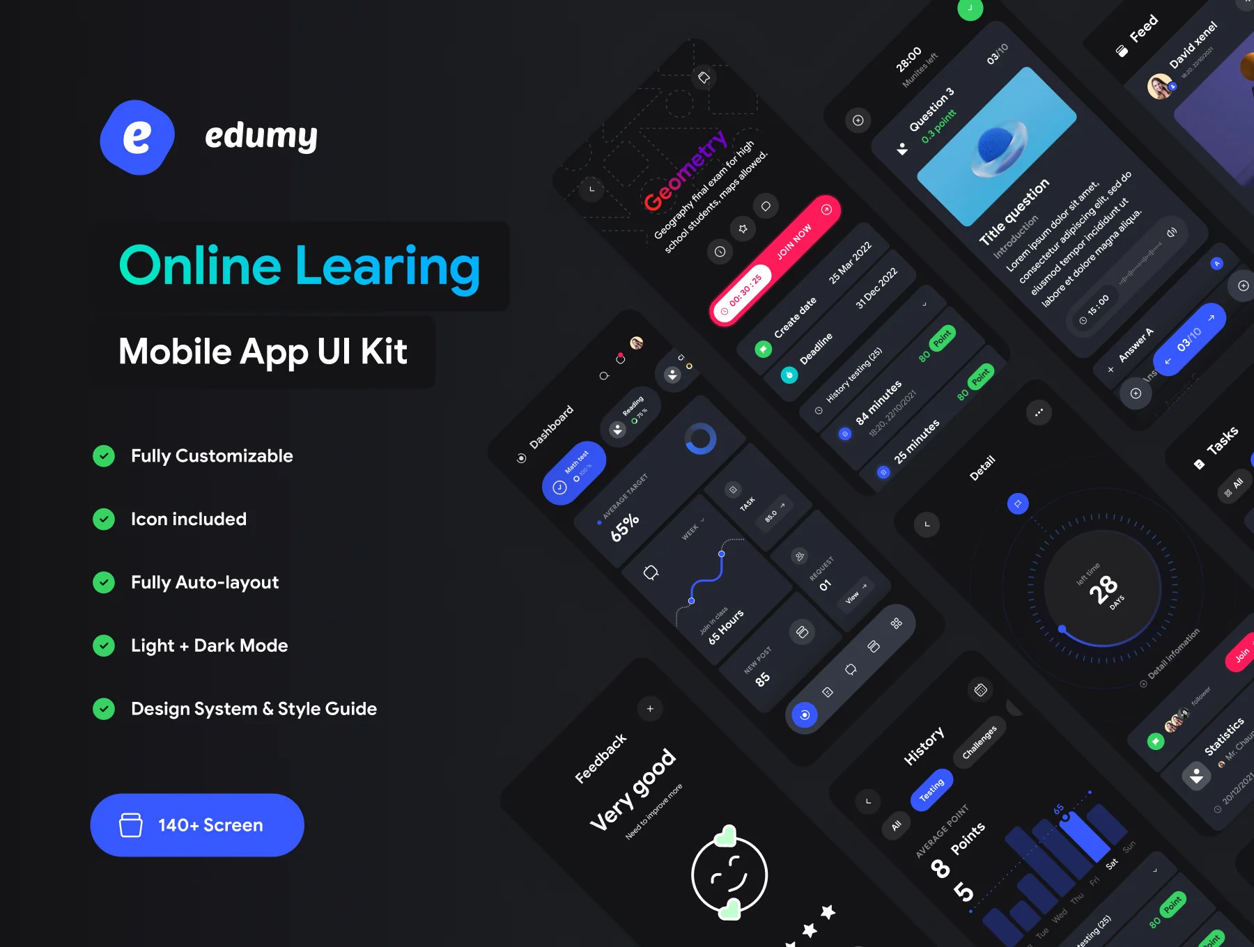 Edumy - Online Learning Mobile App UI Kit
