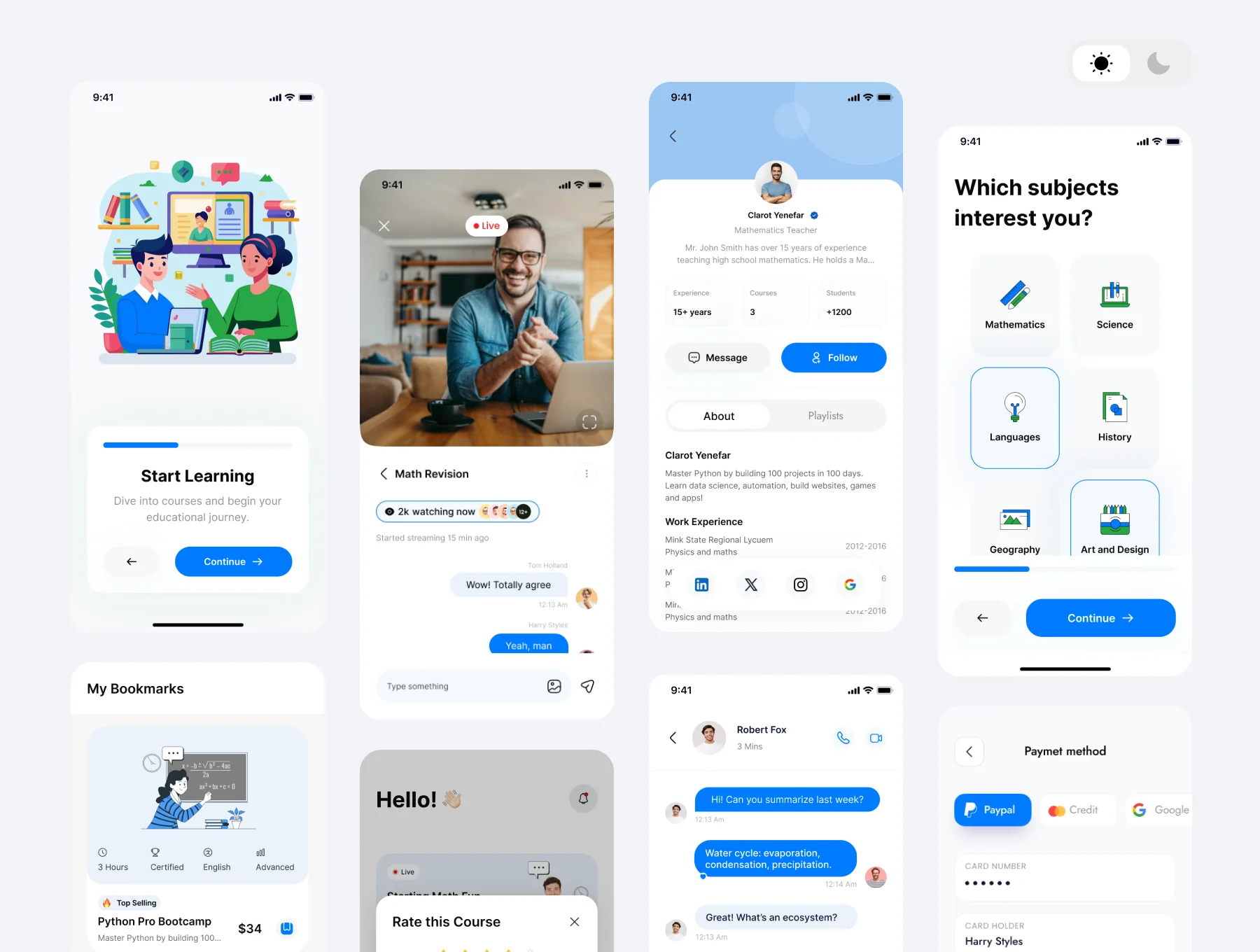 EduQuest E-learning App UI Kit 3