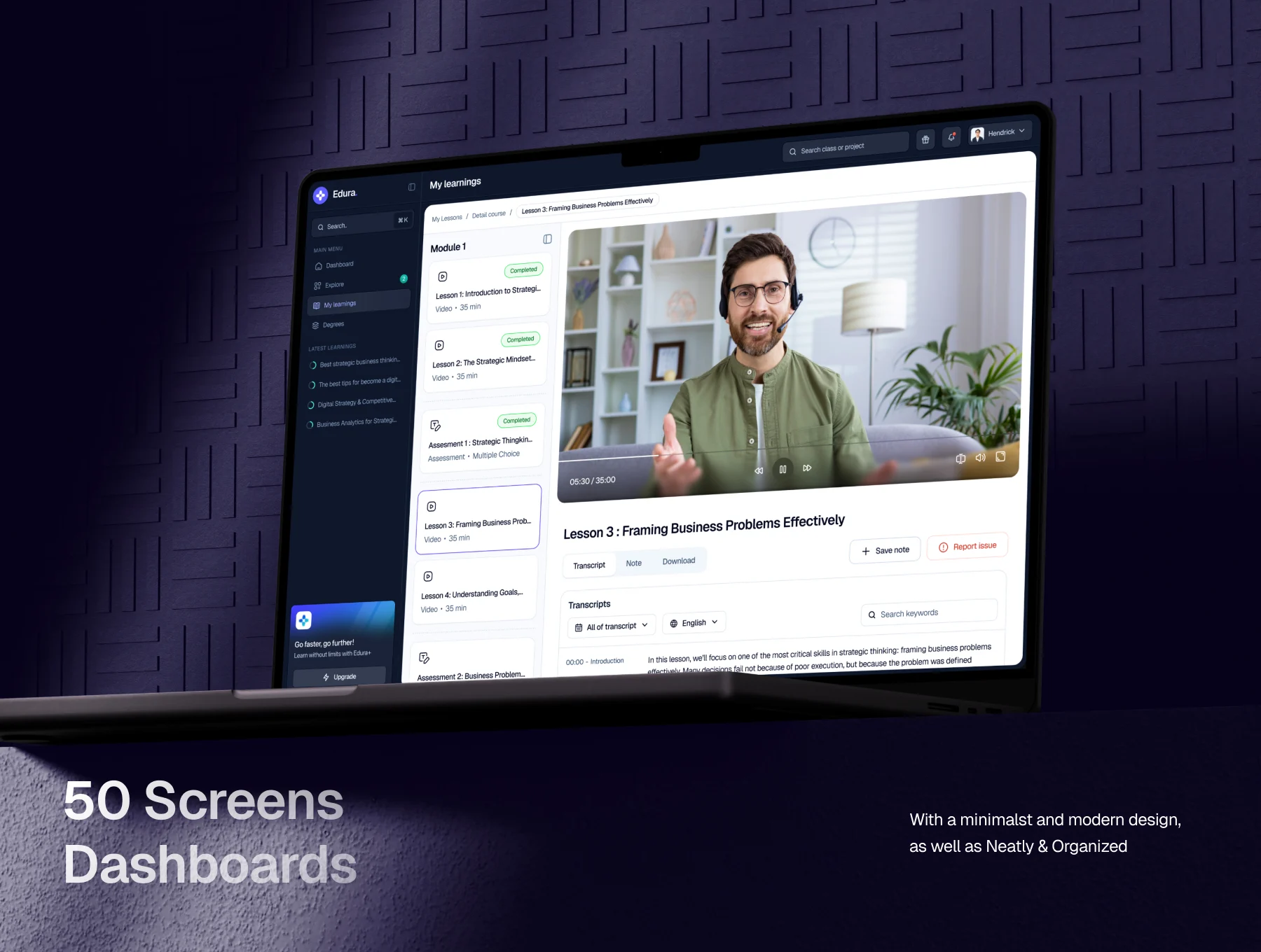 Edura - E-Course Dashboard UI Kit 5