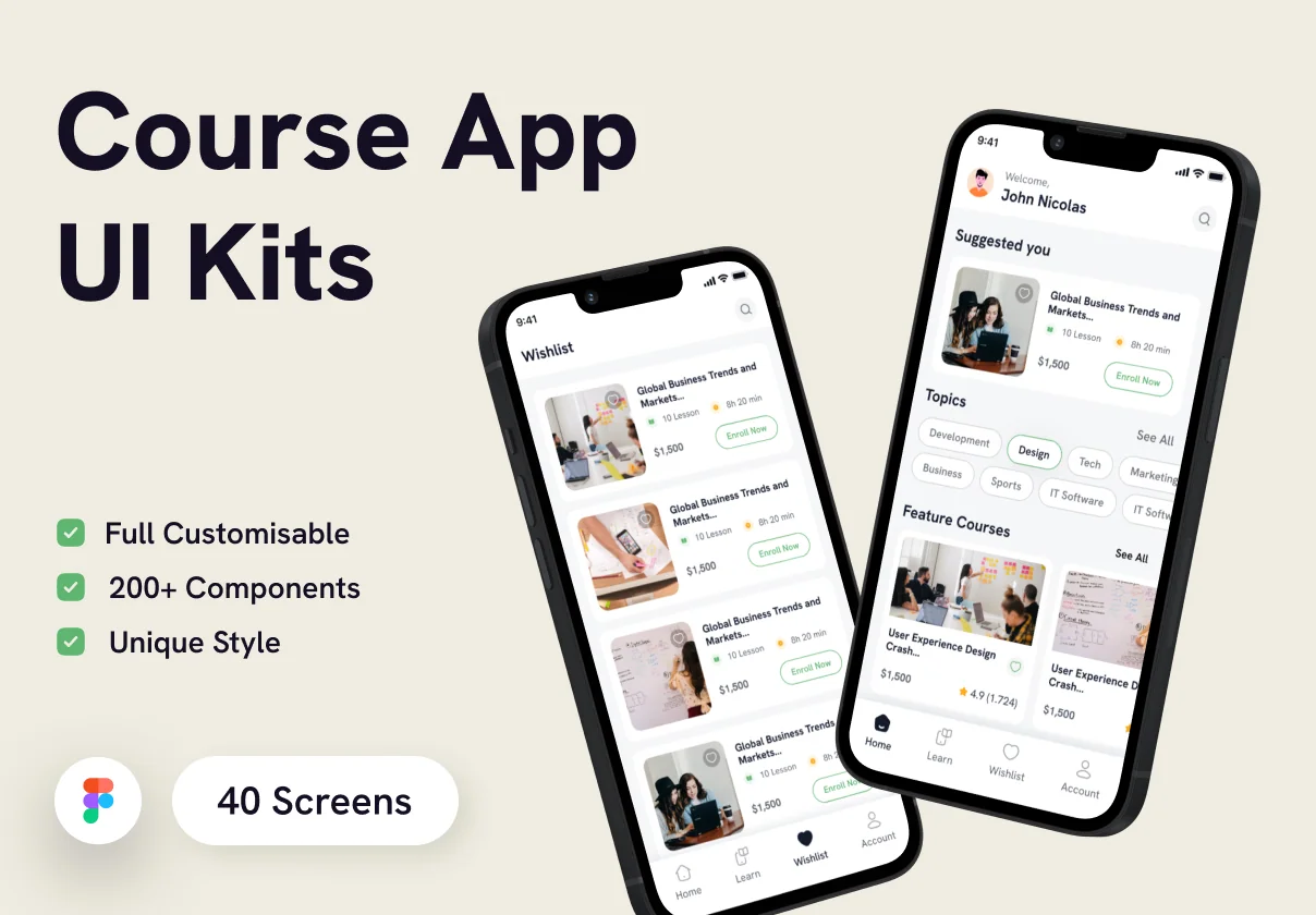 EduTech Online Course Mobile App UI Kit