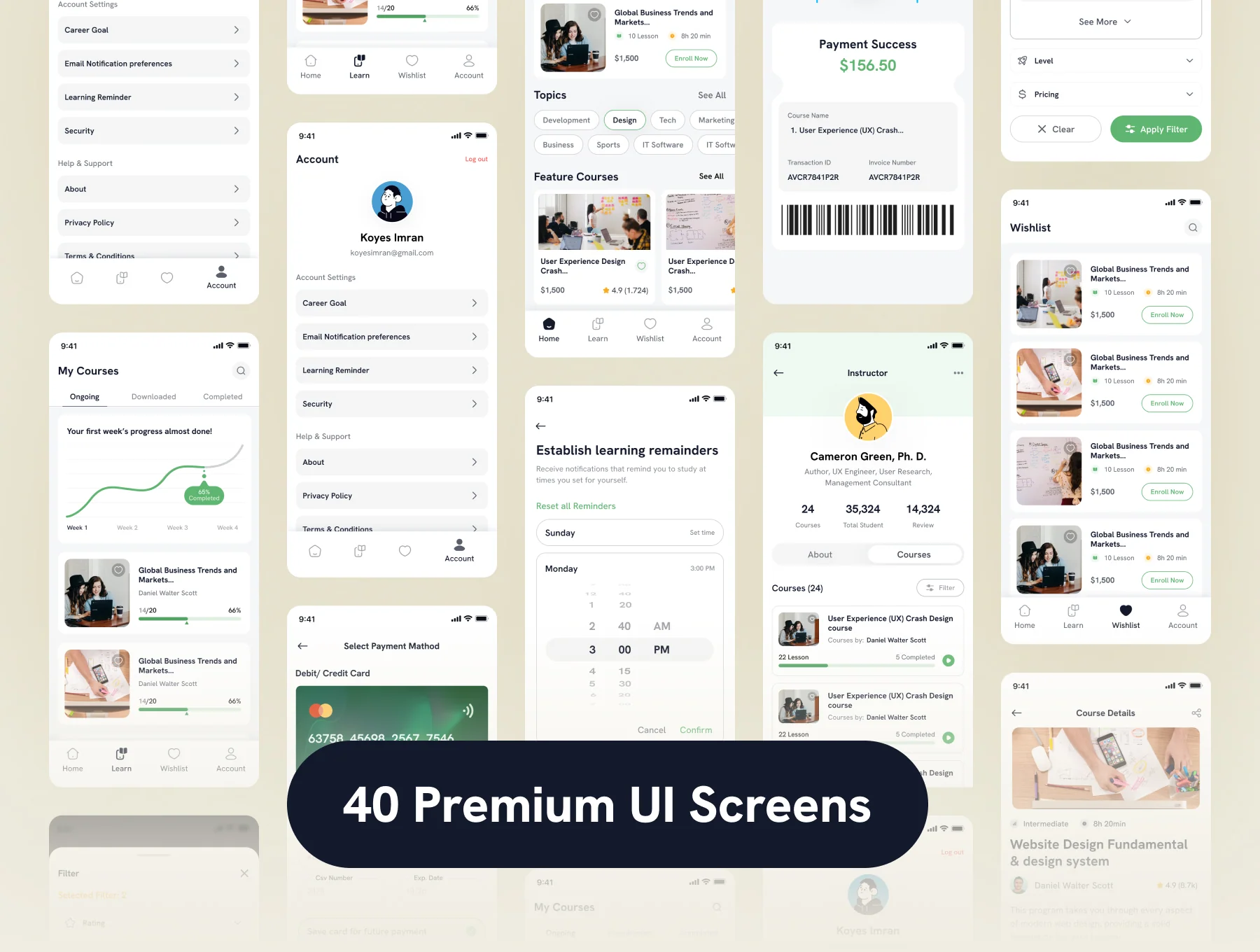 EduTech Online Course Mobile App UI Kit 2