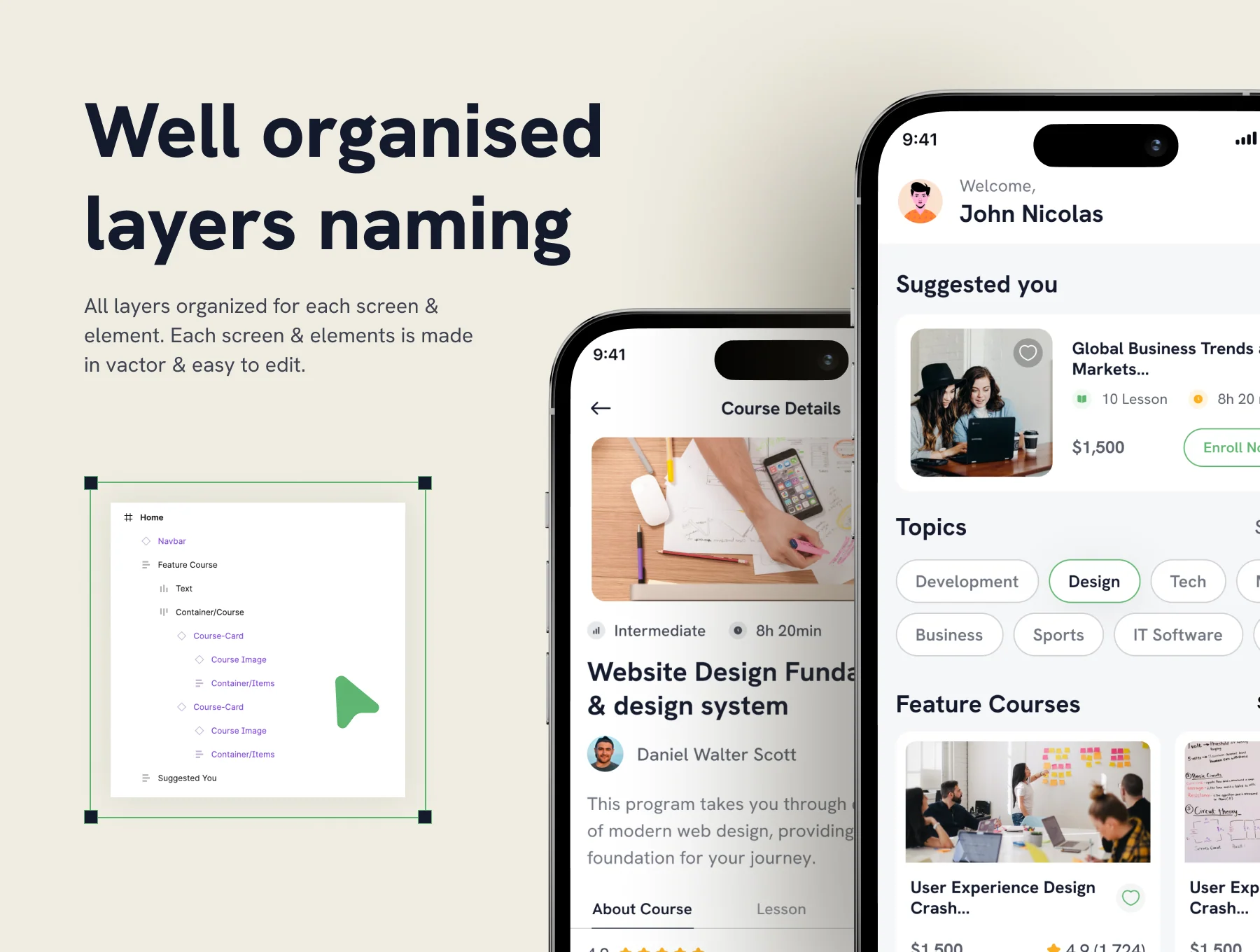 EduTech Online Course Mobile App UI Kit 5