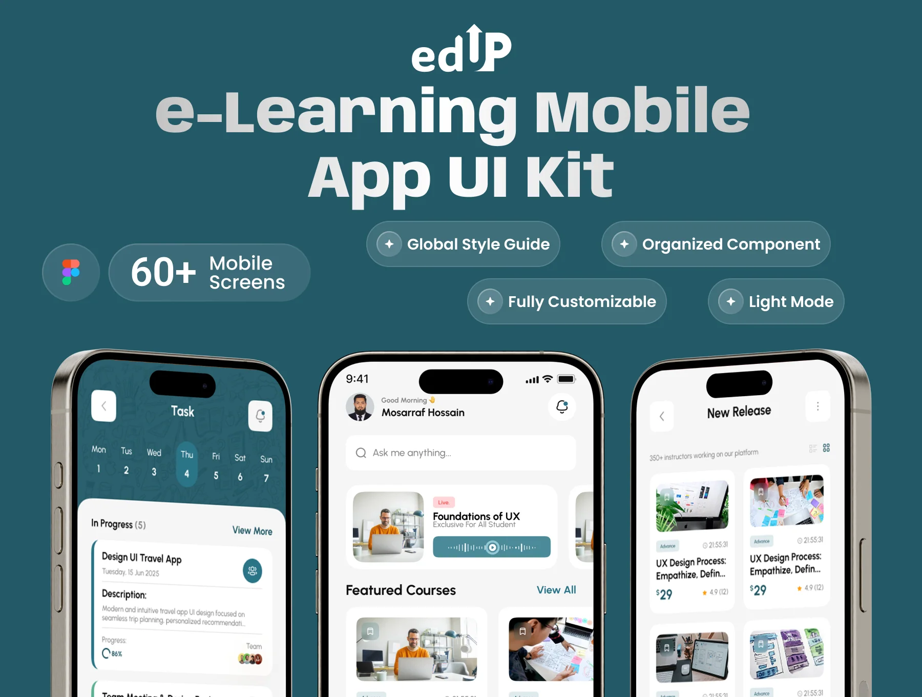 EduUP – Modern eLearning Mobile App UI Kit