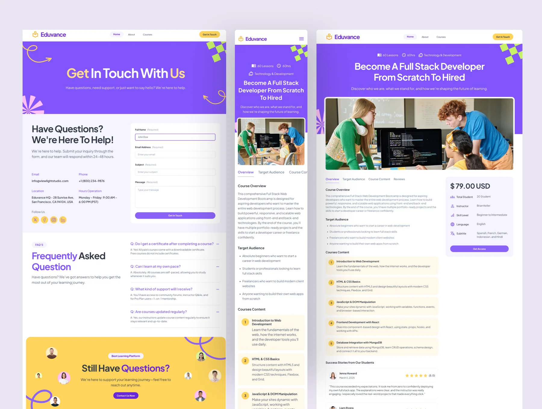 Eduvance - Education Website