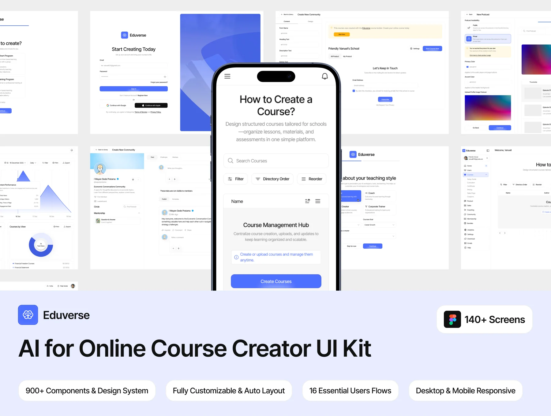 Eduverse - AI for Online Course Creator Webapp UI Kit