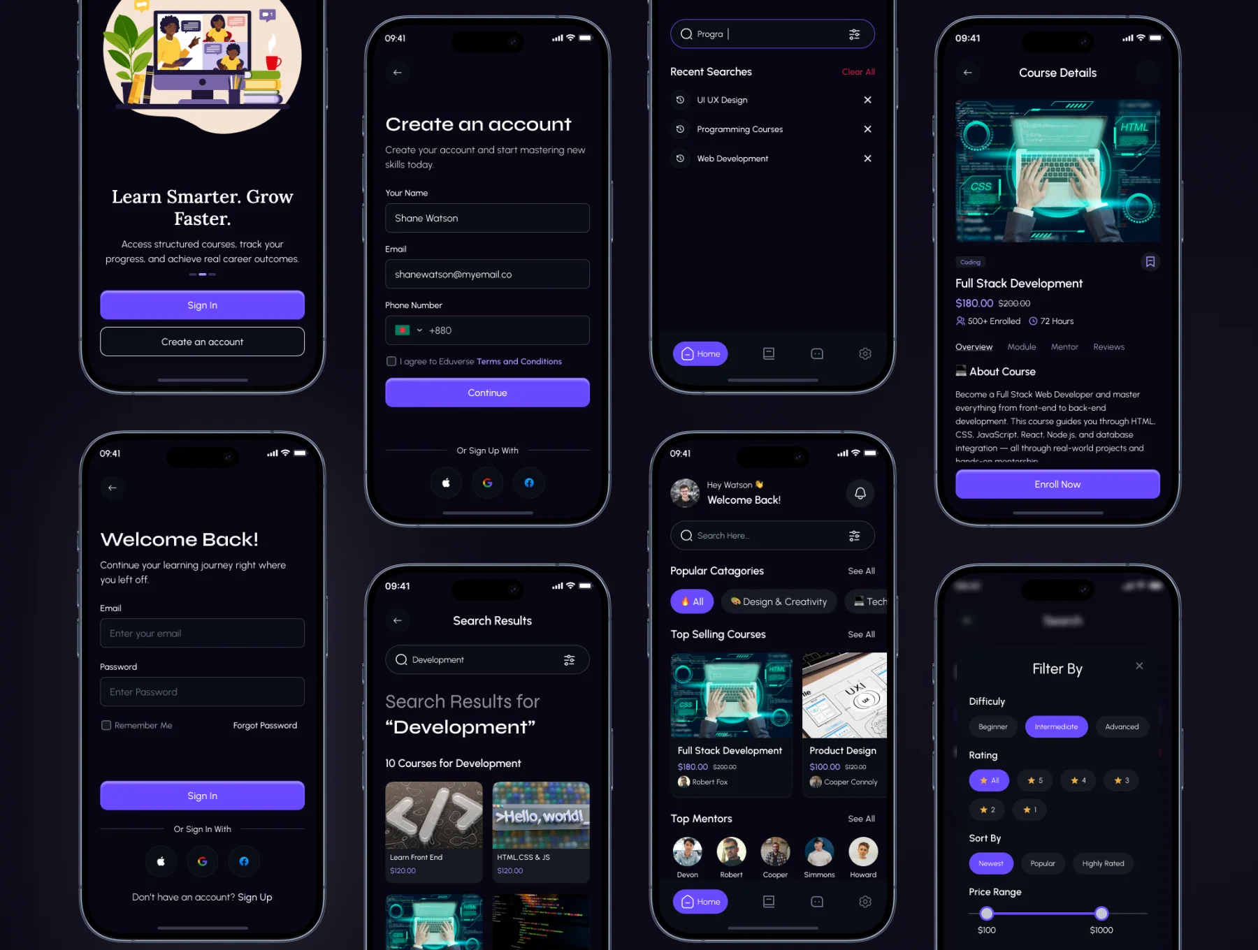 EduVerse-E Learning Mobile App UI Kit 5