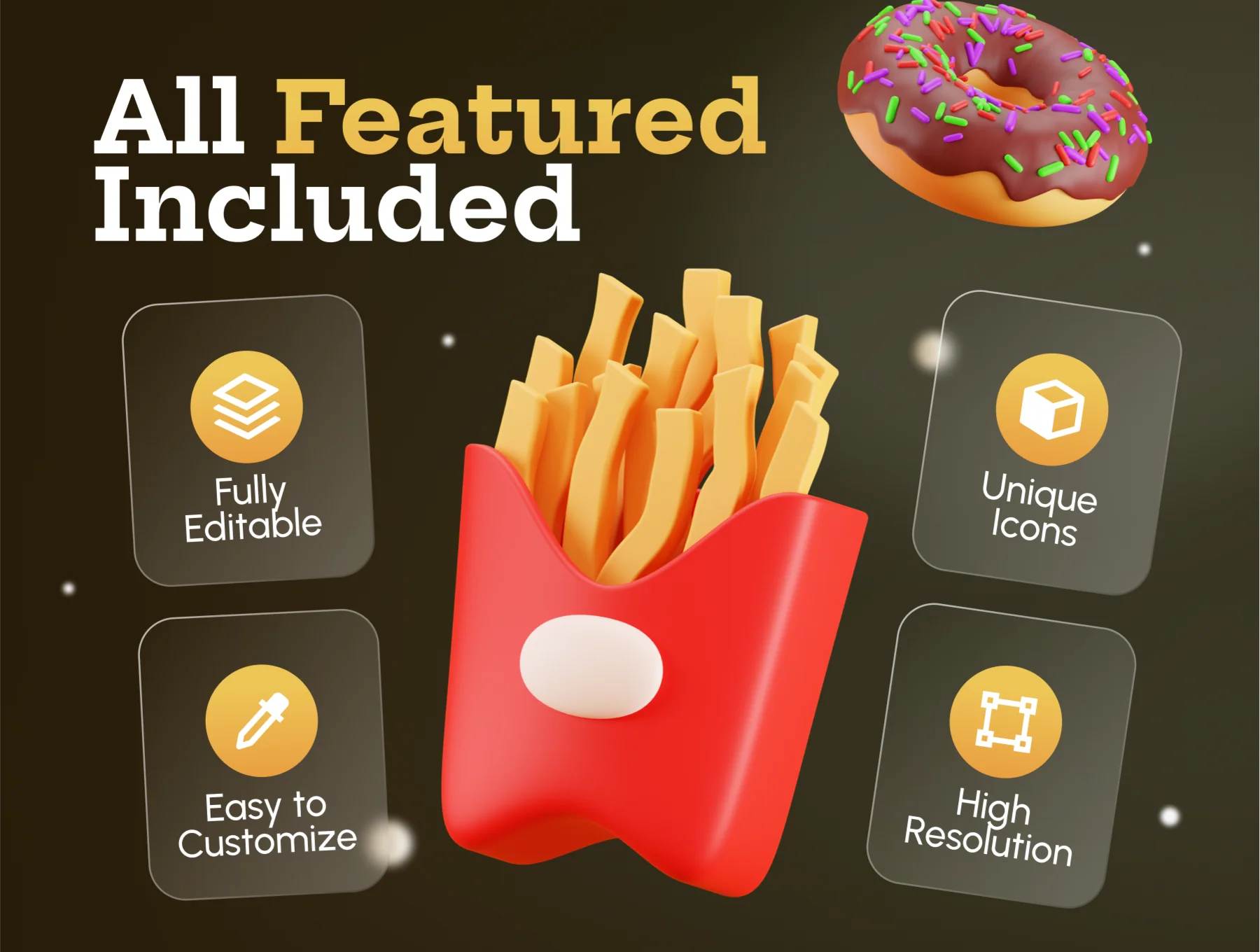 Efenby - Food & Beverage 3D Icon Set 3
