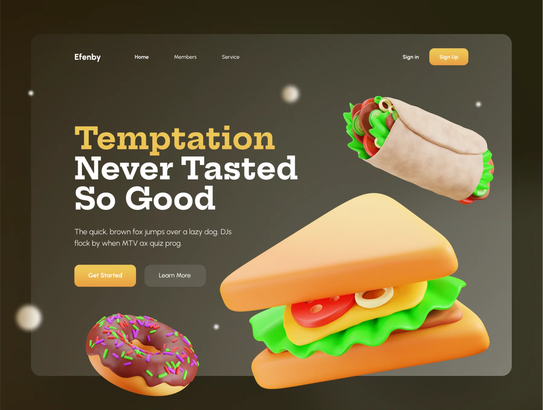 Efenby - Food & Beverage 3D Icon Set 6