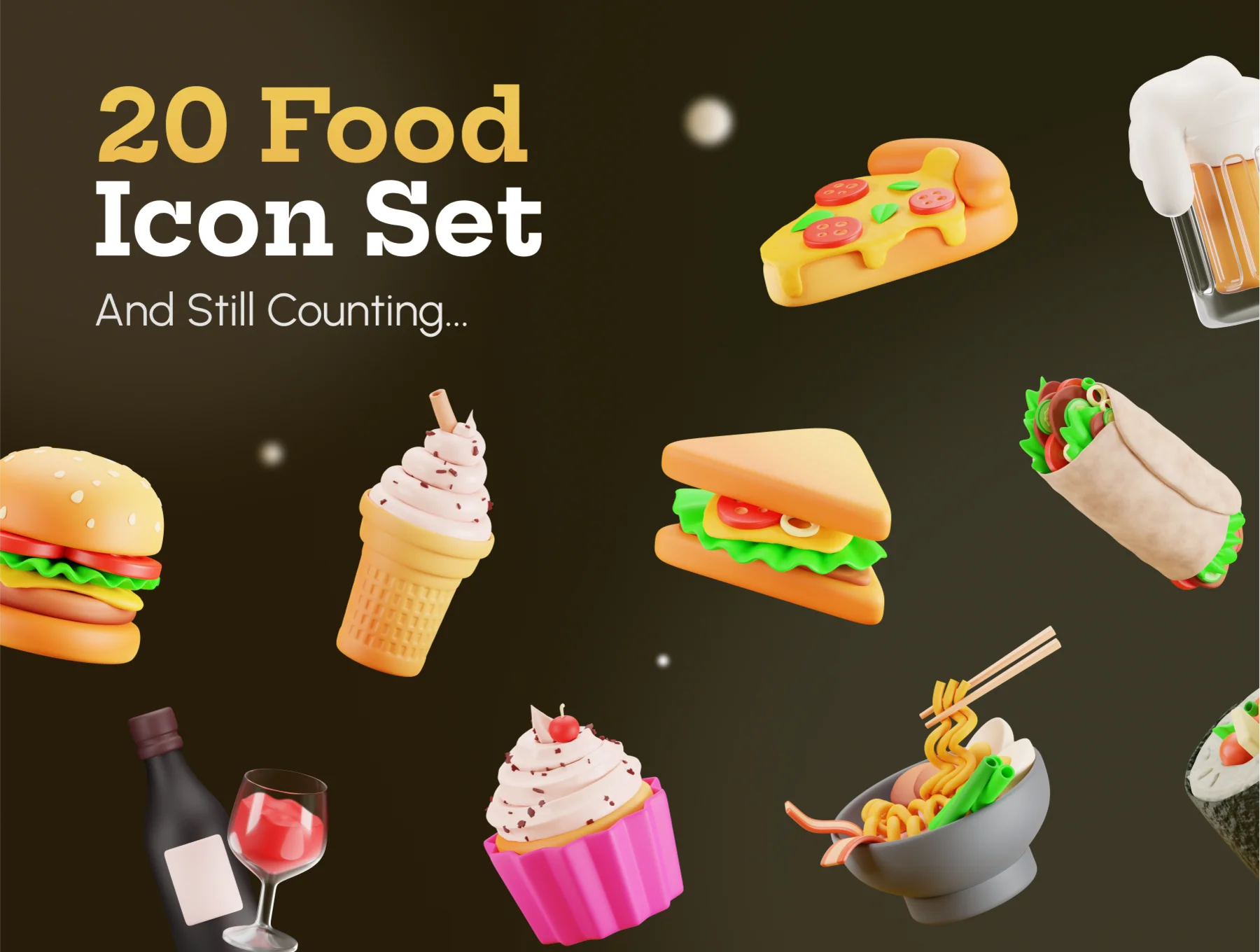 Efenby - Food & Beverage 3D Icon Set 7
