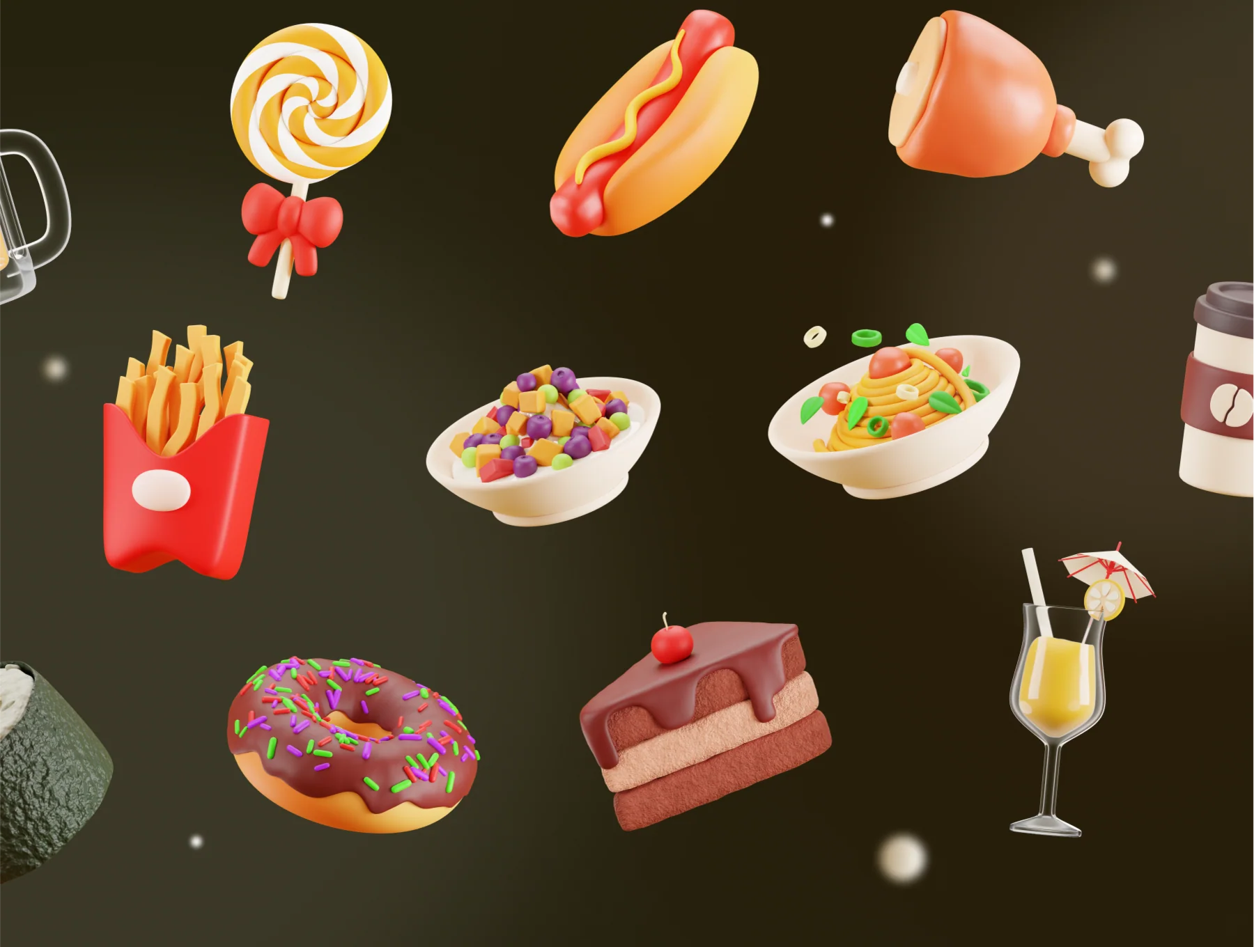 Efenby - Food & Beverage 3D Icon Set 8
